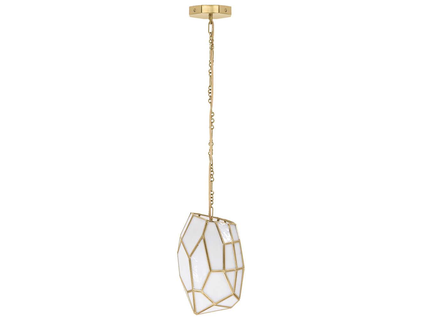 Eurofase Heera 1-Light Brass Glass Geometric Mini Pendant
