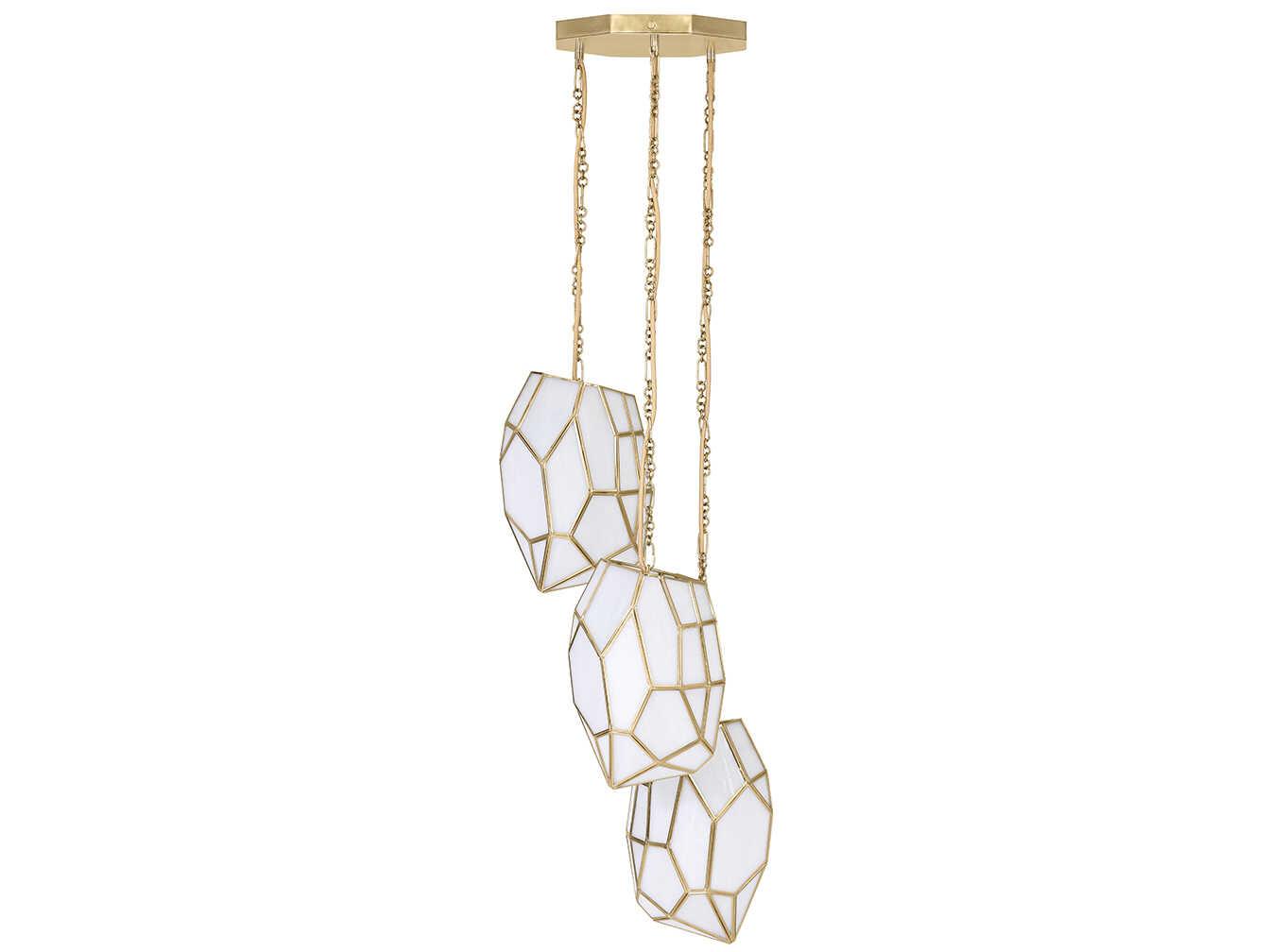 Eurofase Heera 3-Light Brass Glass Mini Pendant