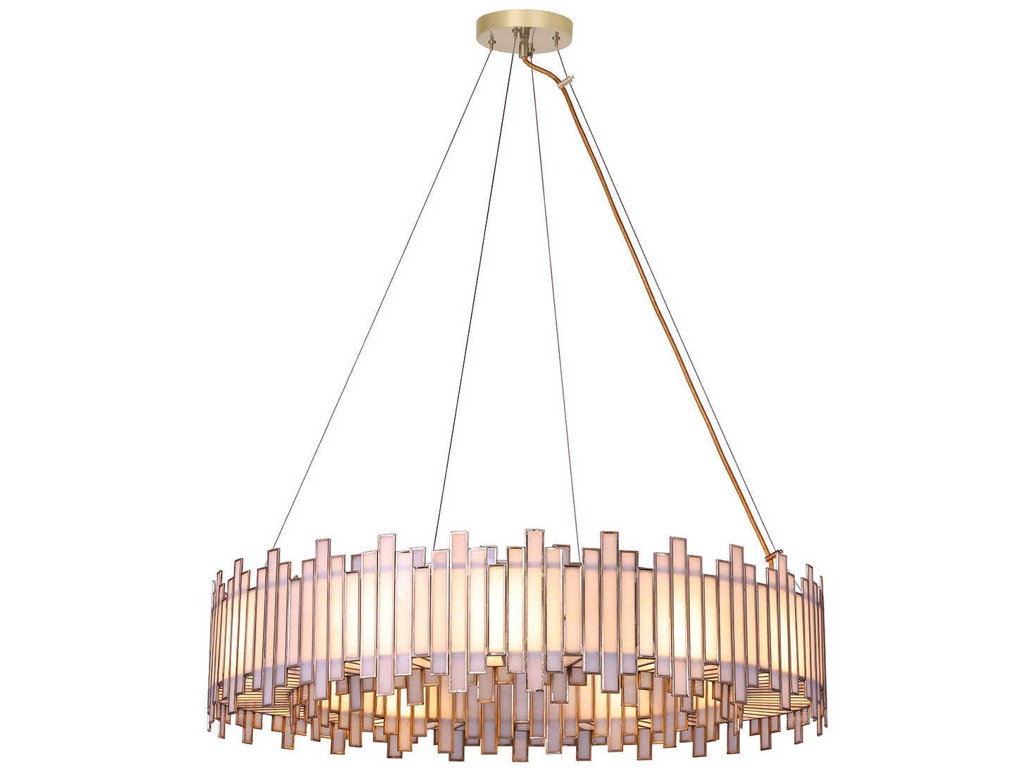 Eurofase Birla 12-Light Brass Glass Geometric Pendant