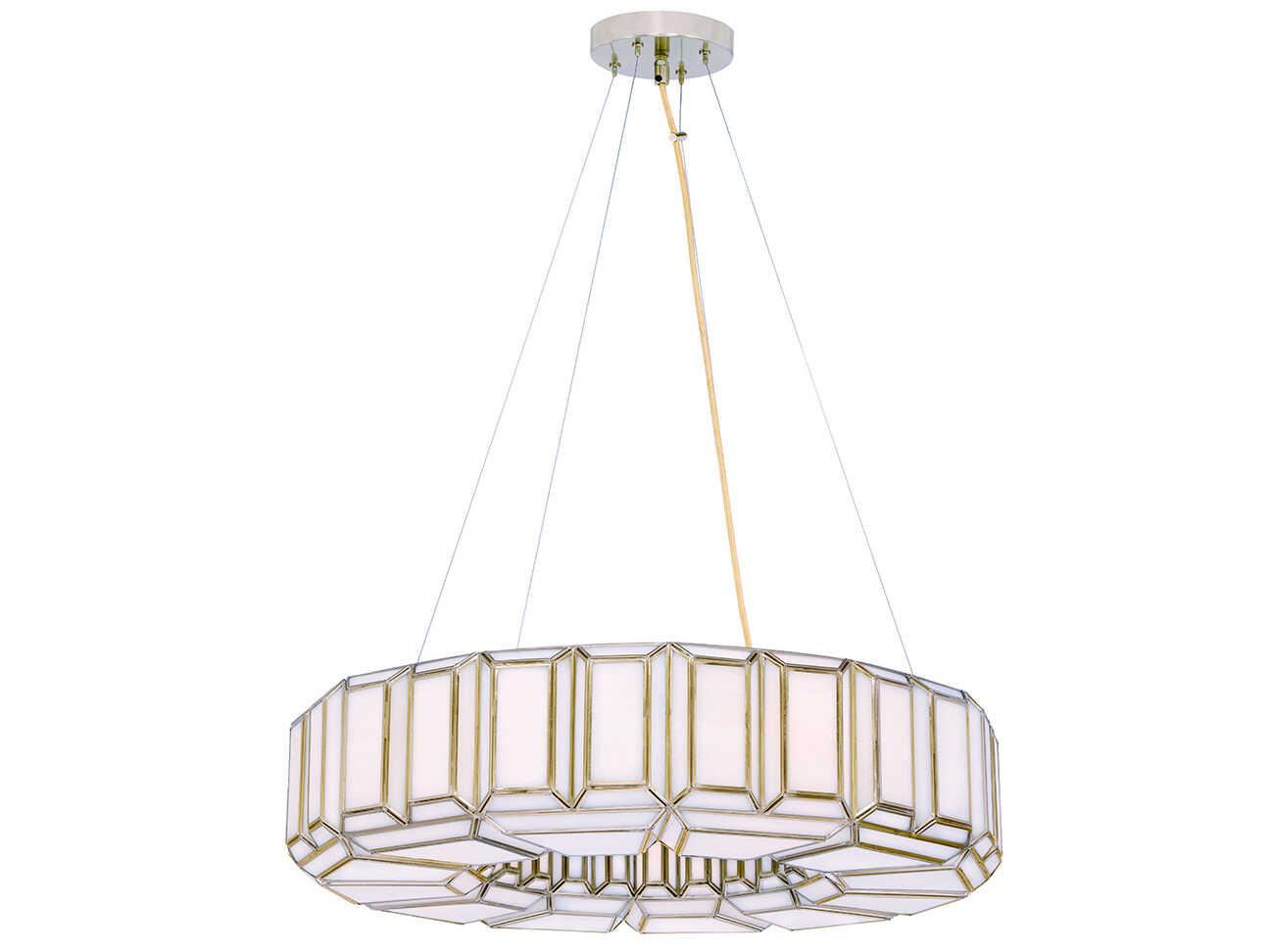 Eurofase Belmont 8-Light Brass Glass Geometric Pendant