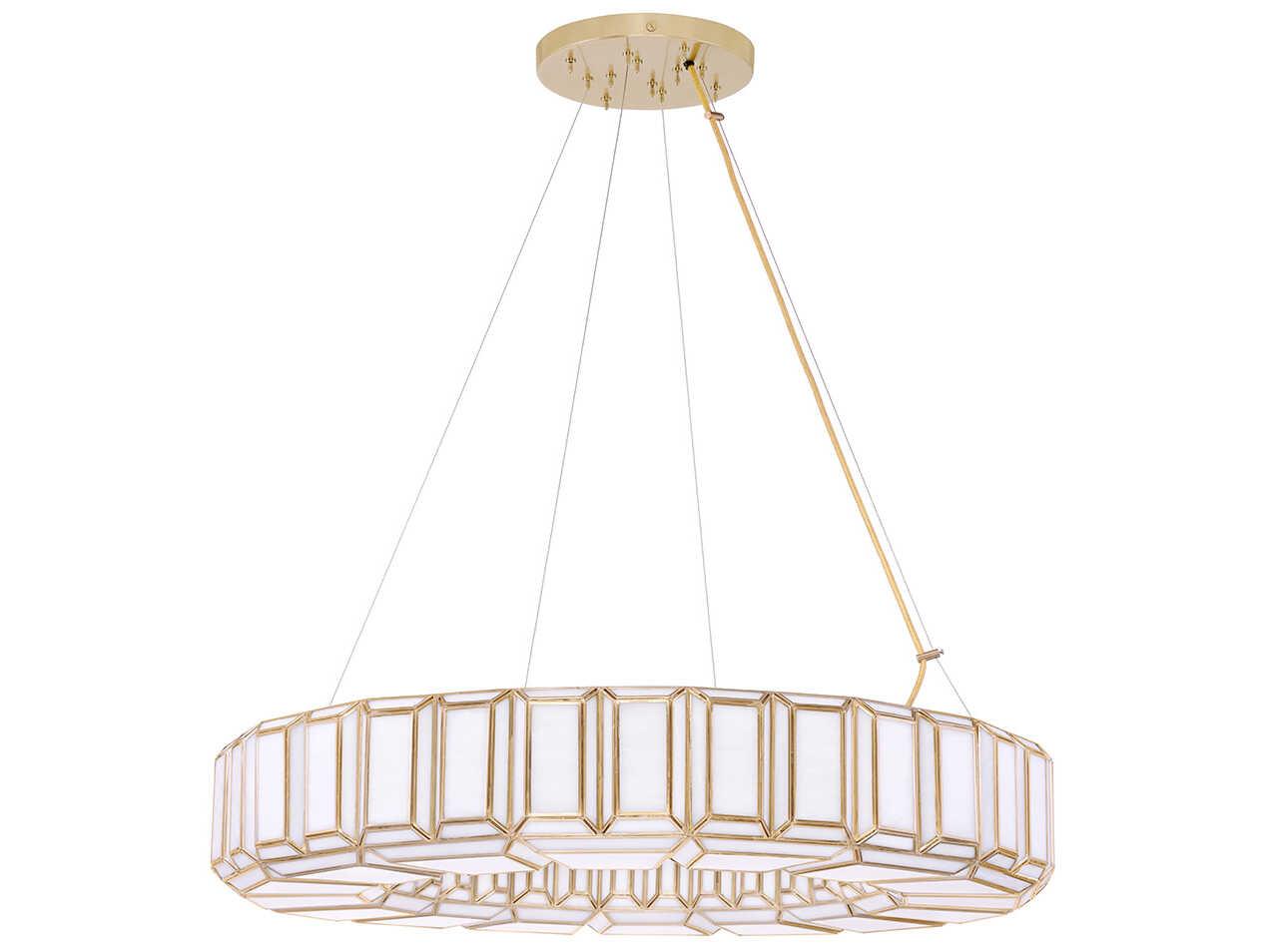Eurofase Belmont 12-Light Brass Glass Geometric Pendant