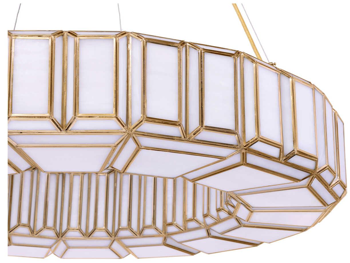 Eurofase Belmont 12-Light Brass Glass Geometric Pendant