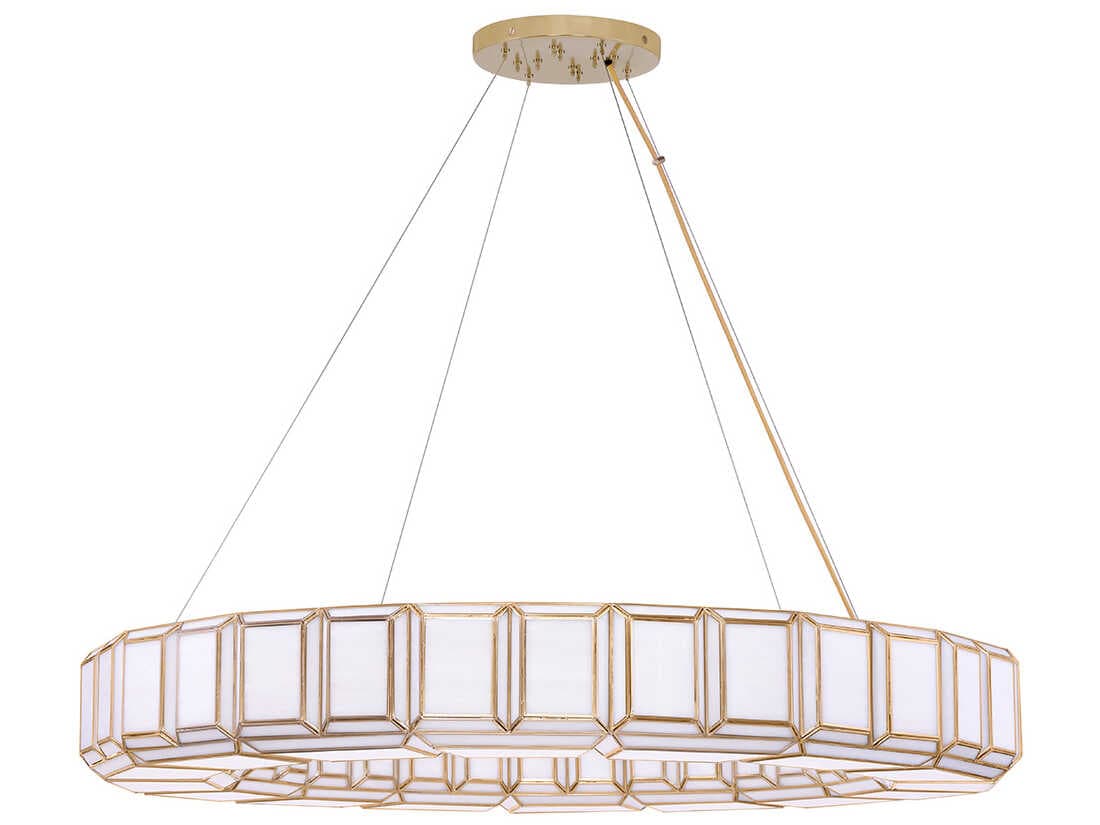 Eurofase Belmont 16-Light Brass Glass Geometric Pendant