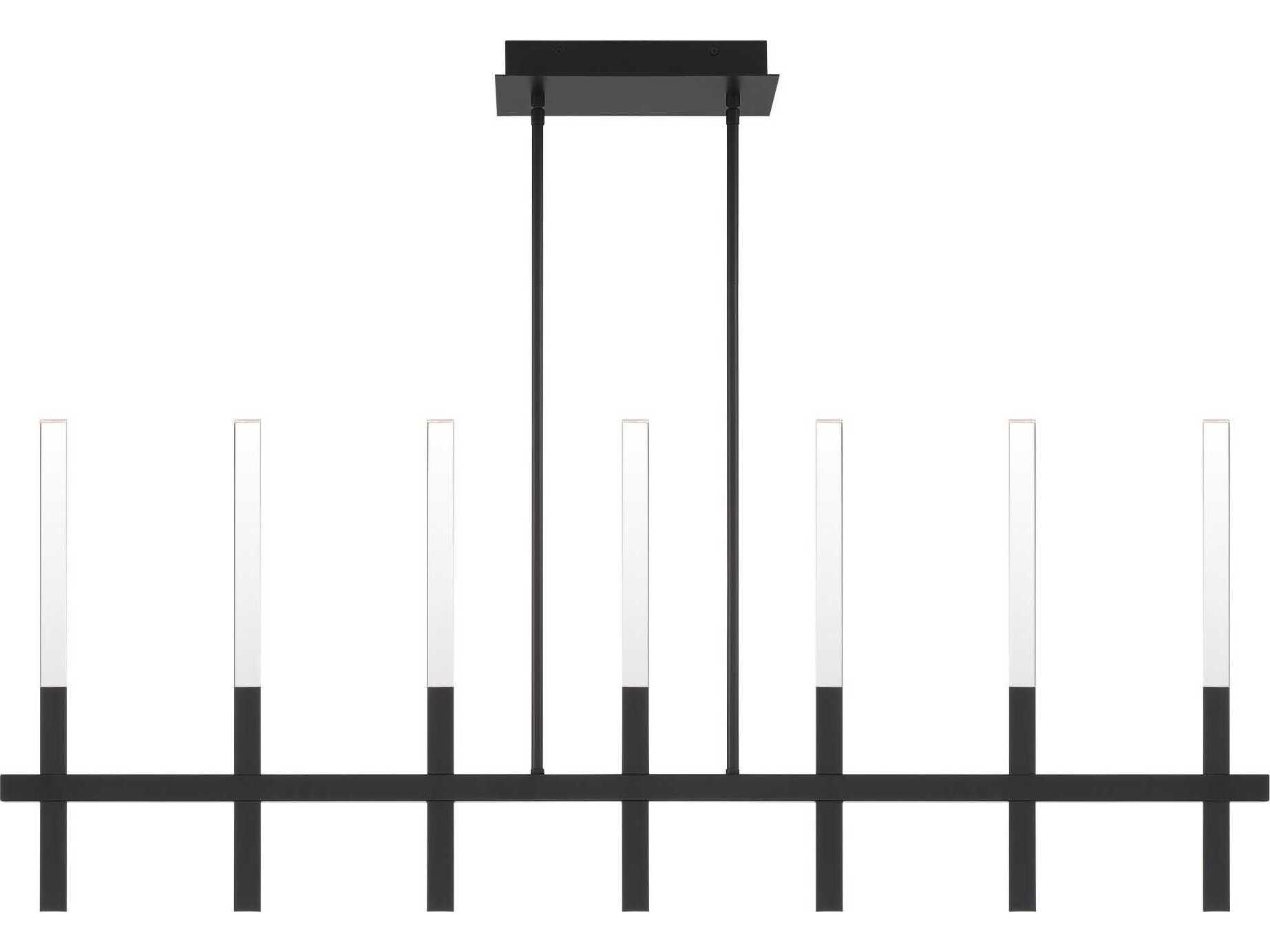 Eurofase Benicio 7-Light Black Geometric Linear Island Pendant