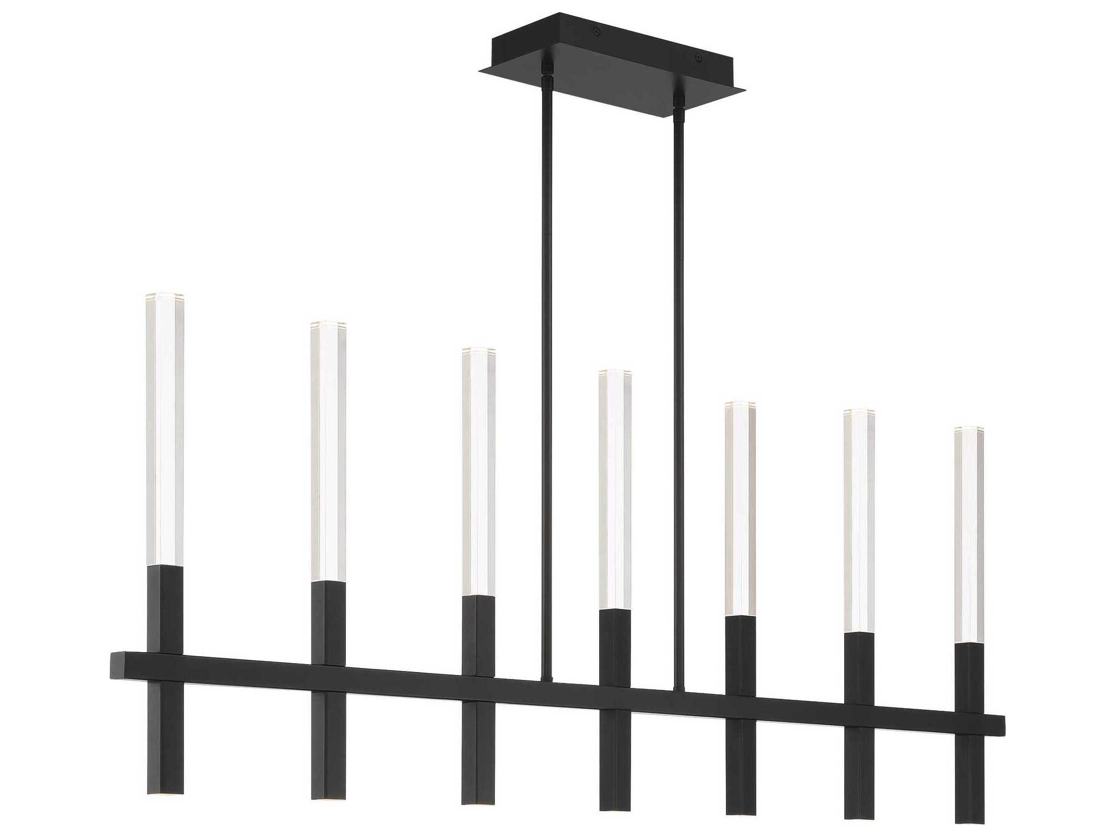 Eurofase Benicio 7-Light Black Geometric Linear Island Pendant