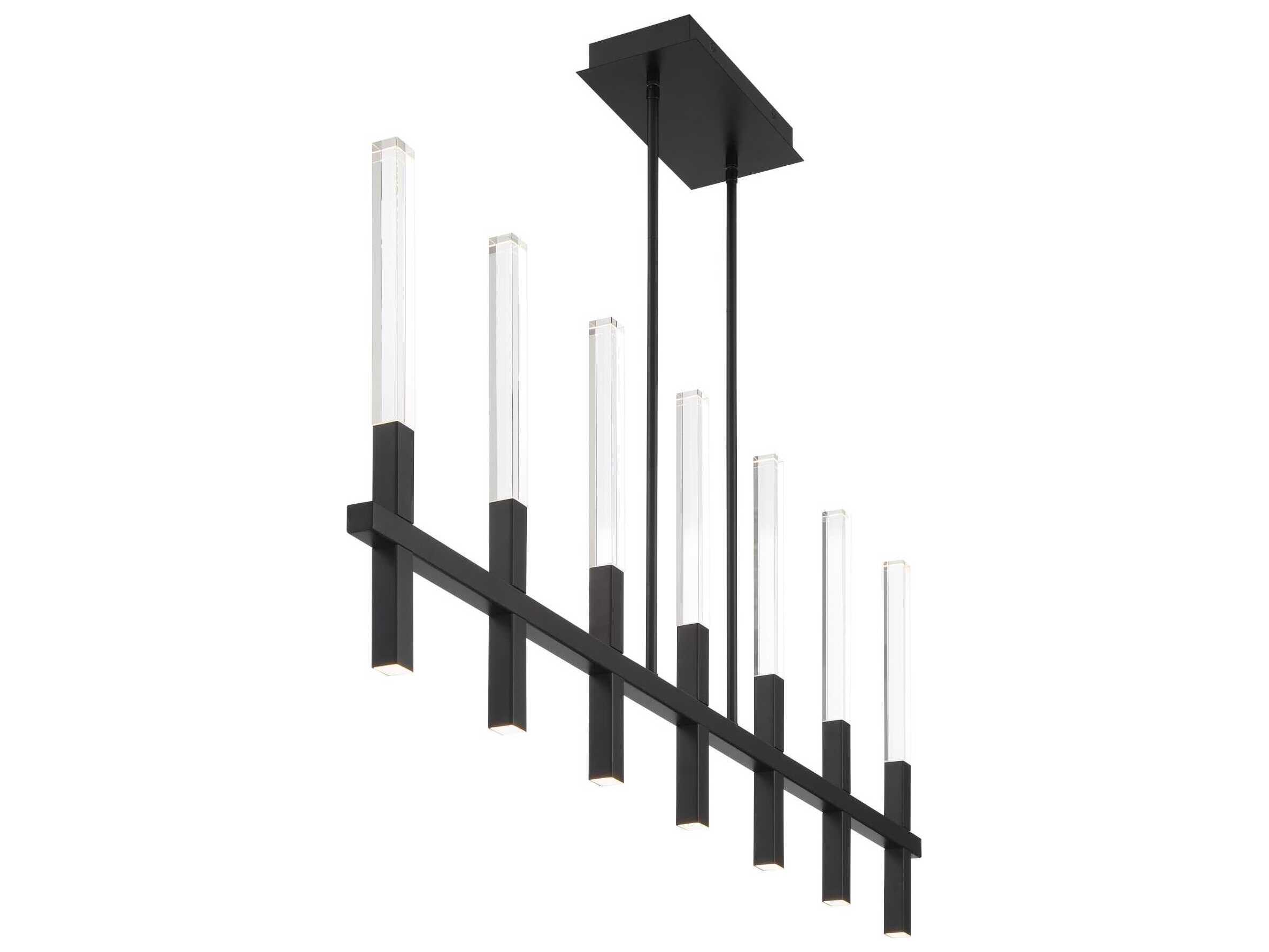 Eurofase Benicio 7-Light Black Geometric Linear Island Pendant
