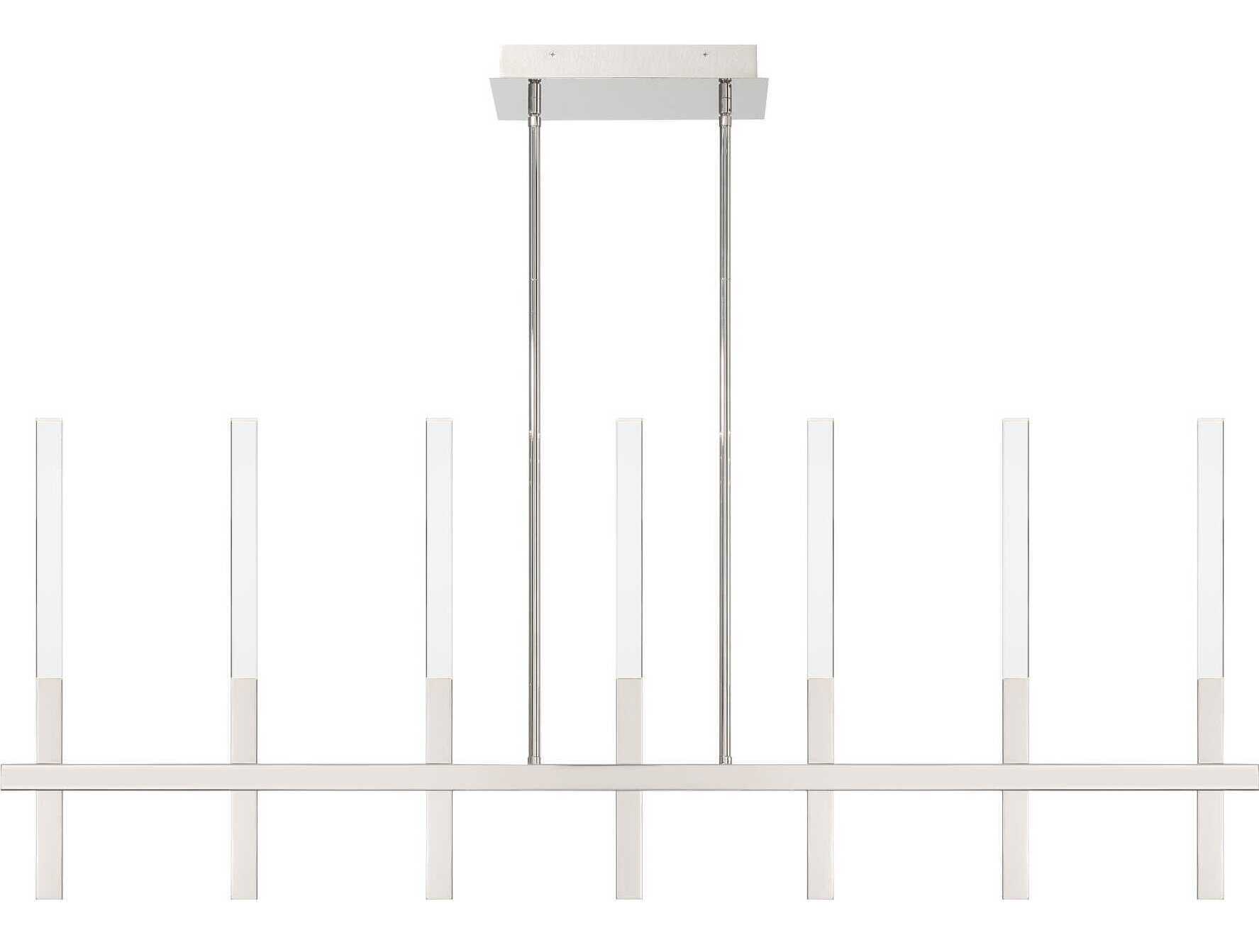 Eurofase Benicio 7-Light Nickel Geometric Linear Island Pendant