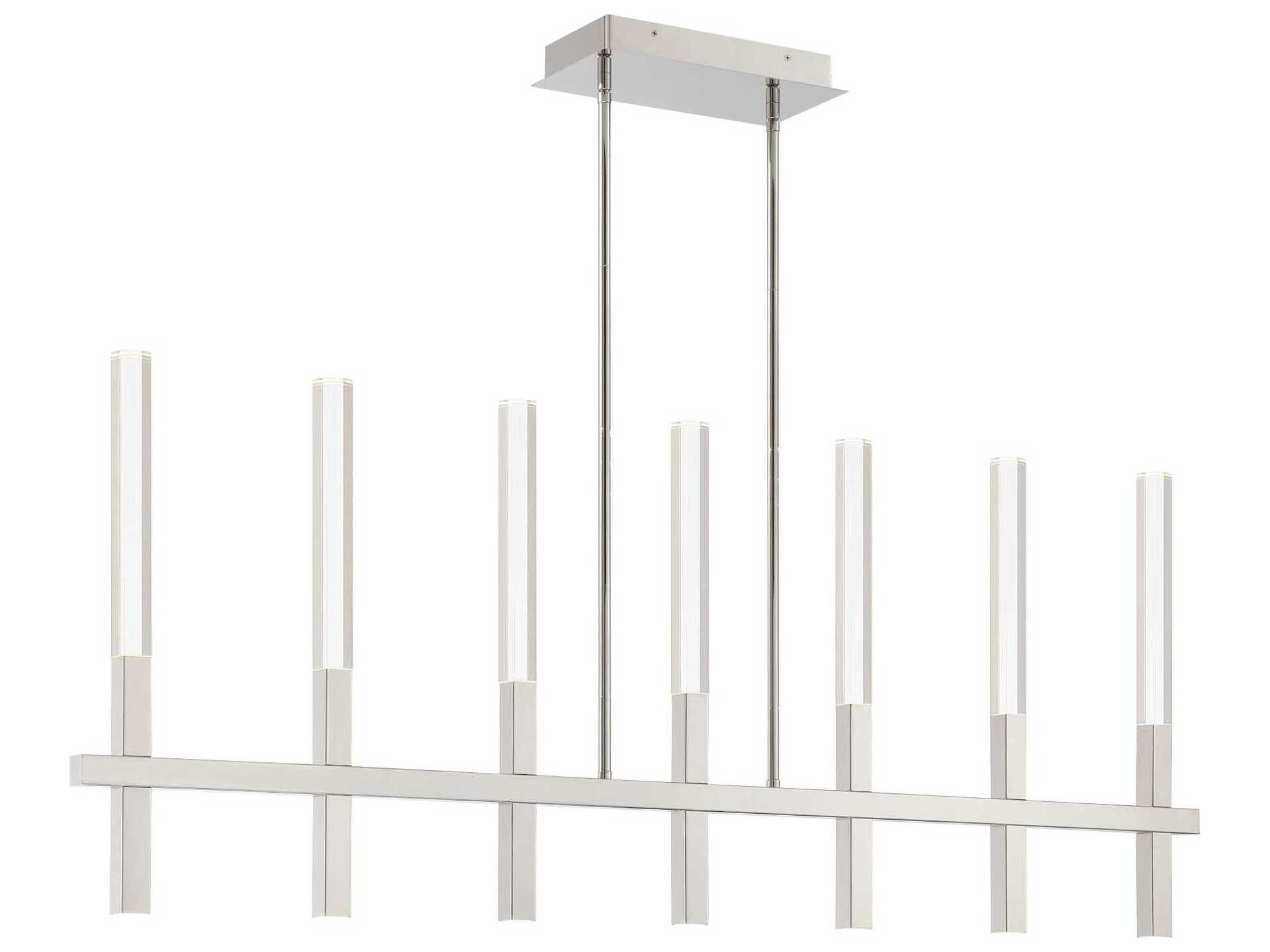 Eurofase Benicio 7-Light Nickel Geometric Linear Island Pendant