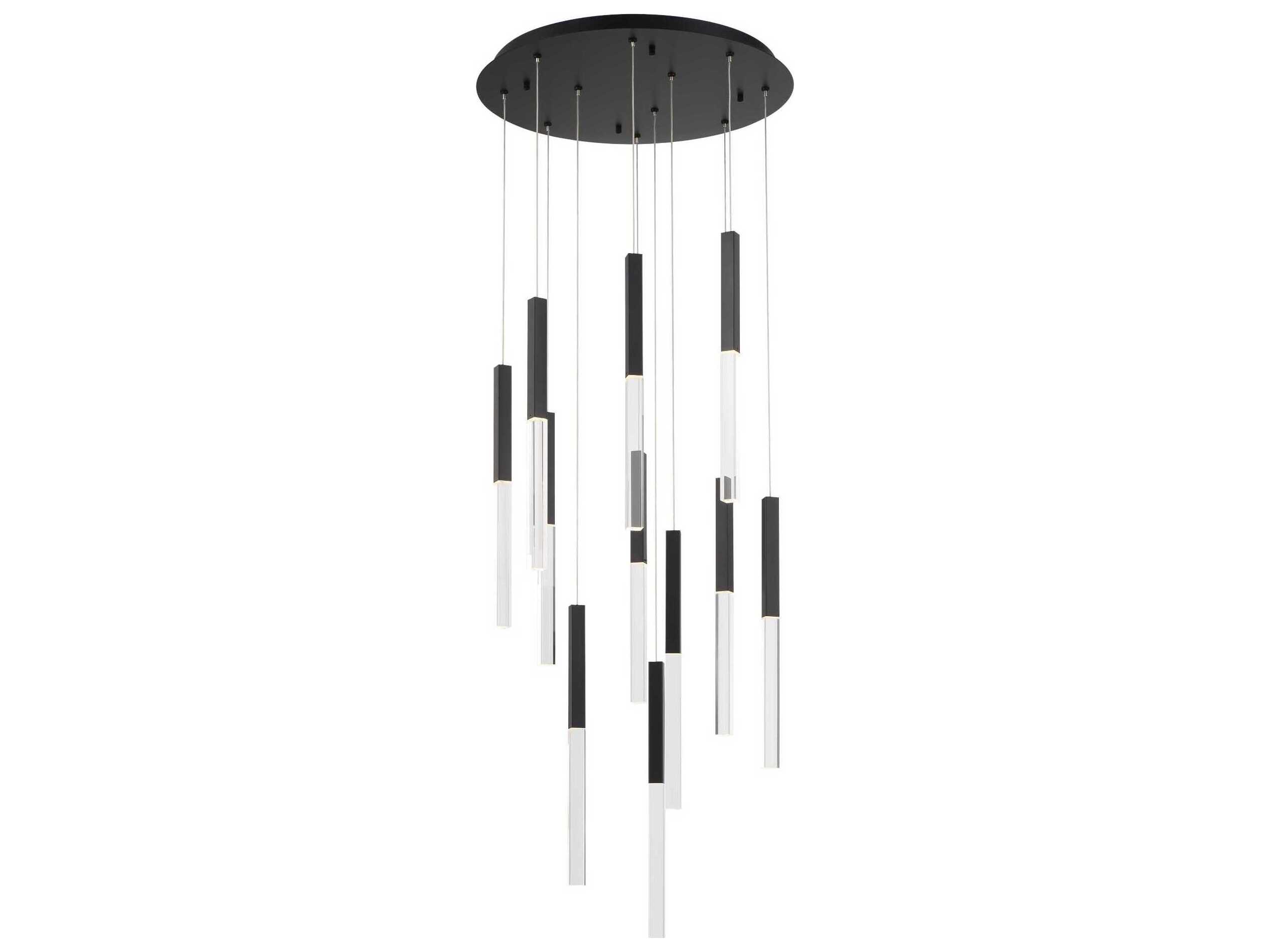 Eurofase Benicio 11-Light Black Geometric Linear Pendant