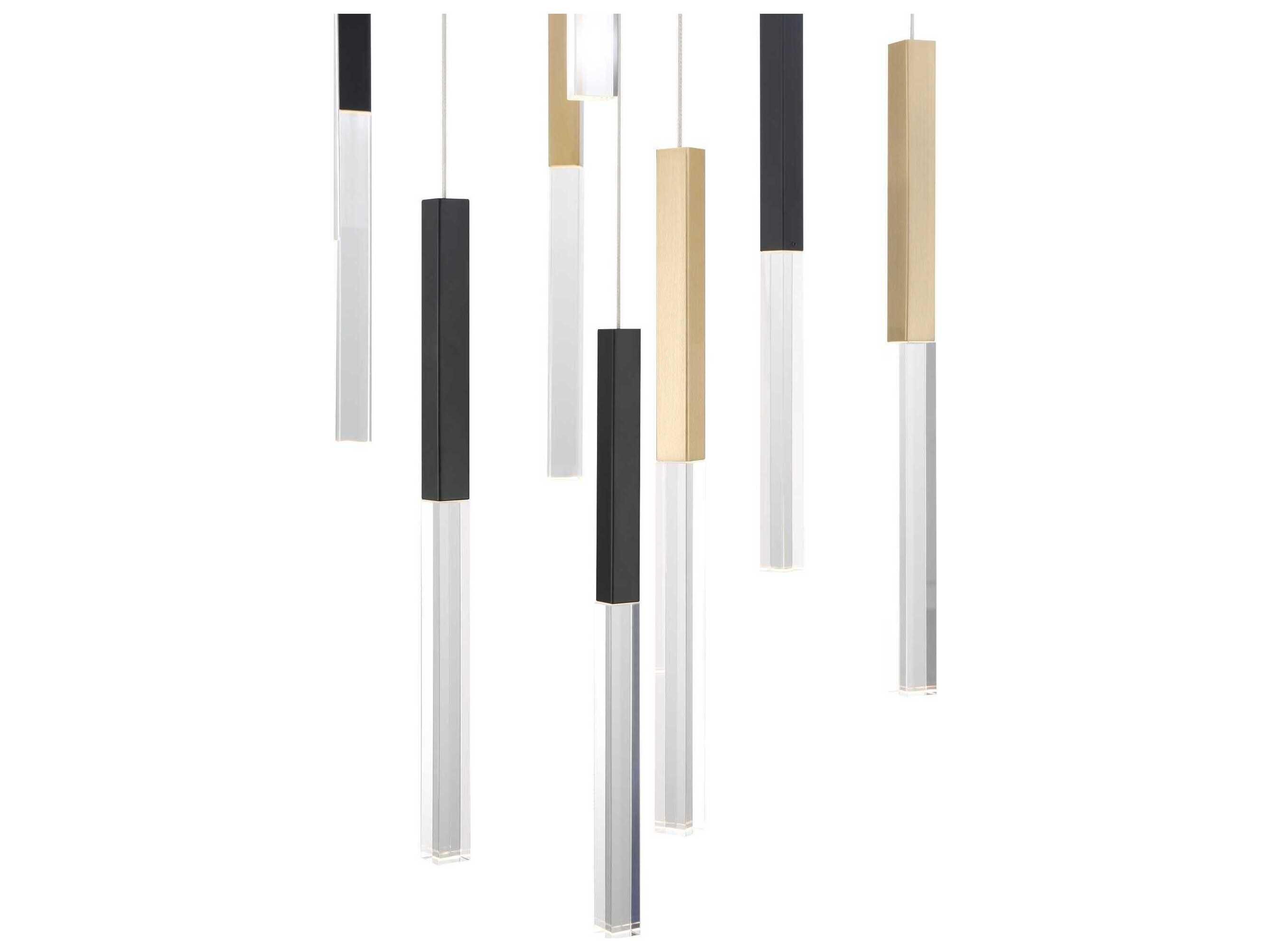 Eurofase Benicio 11-Light Gold Black Geometric Linear Pendant