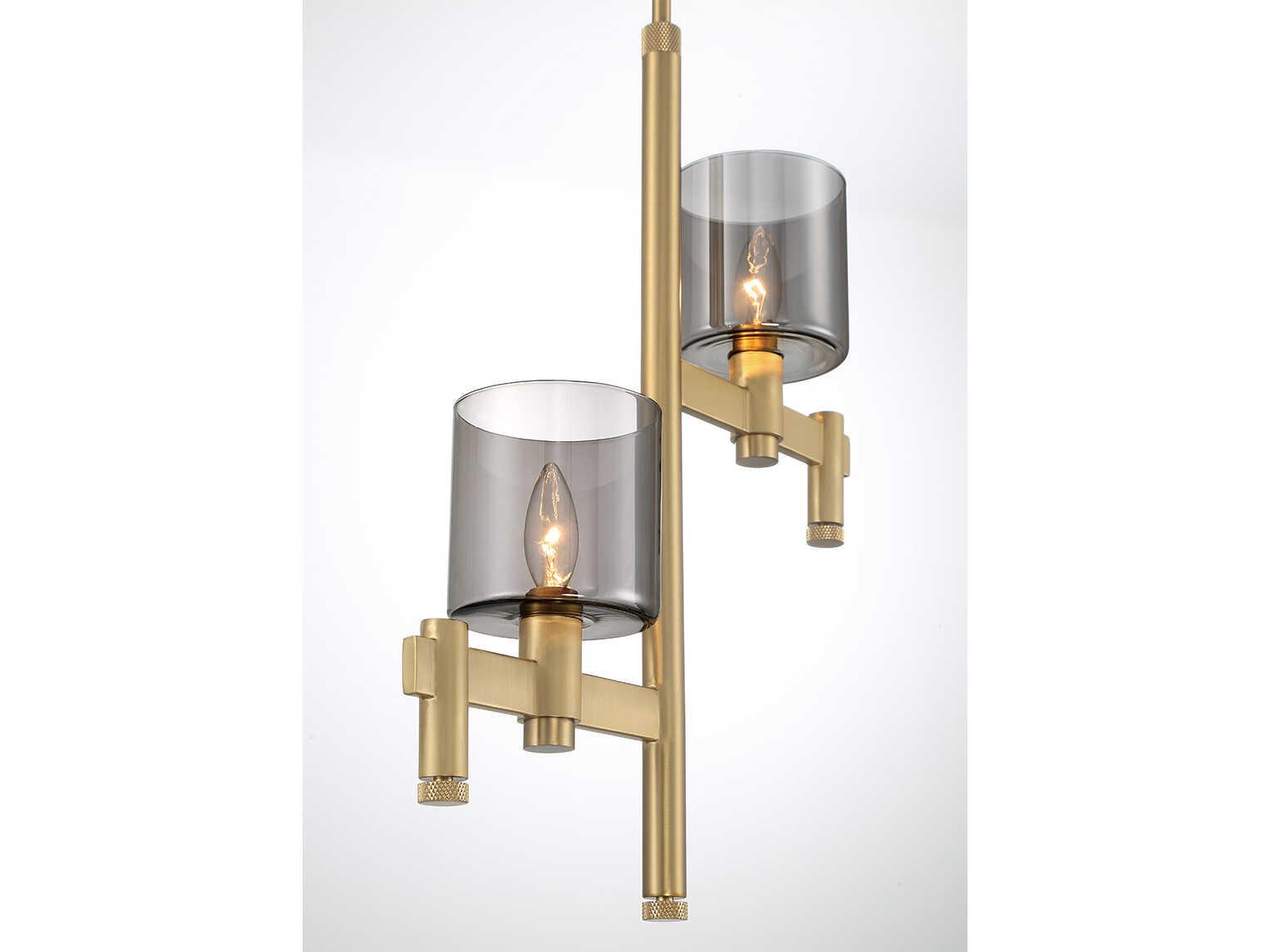 Eurofase Decato 2-Light Brushed Gold Glass Cylinder Pendant