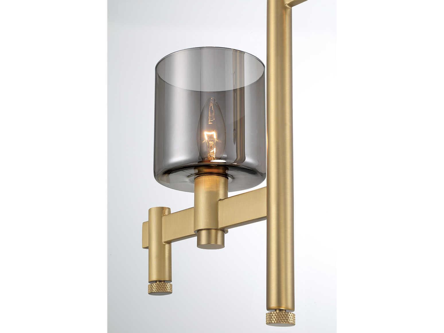 Eurofase Decato 2-Light Brushed Gold Glass Cylinder Pendant