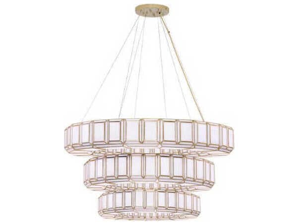Eurofase Belmont 36-Light Brass Geometric Tiered Chandelier