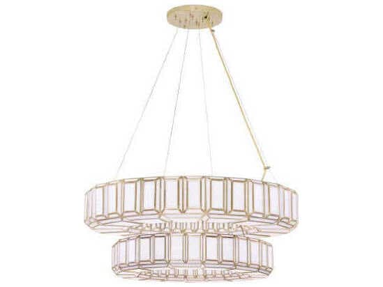 Eurofase Belmont 20-Light Brass Geometric Tiered Chandelier