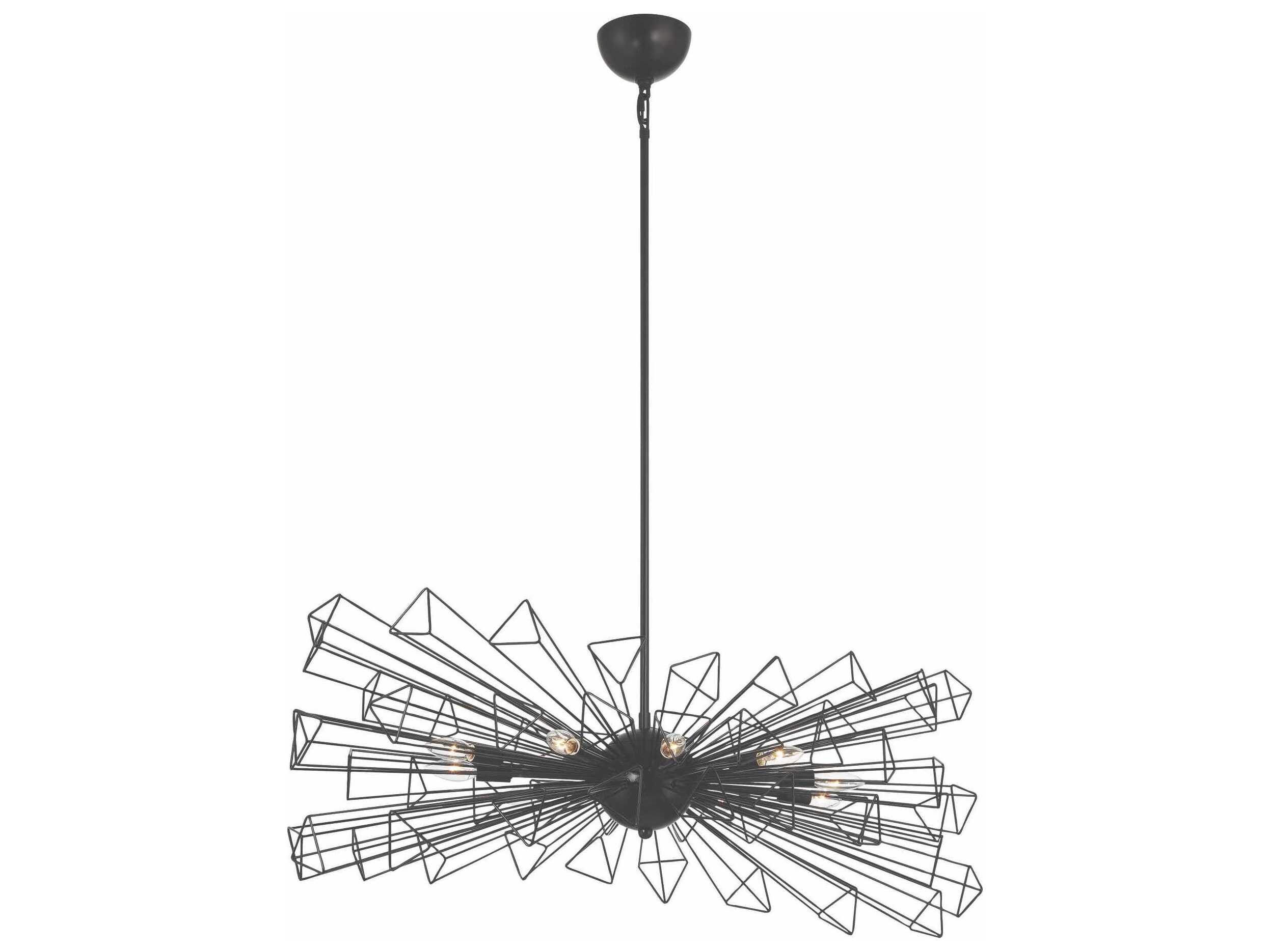 Eurofase Dendelio 10-Light Black Geometric Sputnik Island Pendant