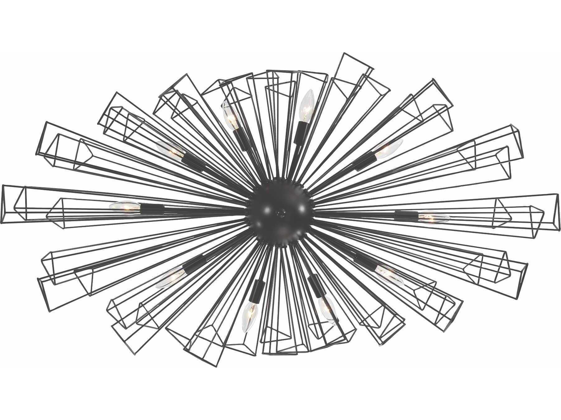 Eurofase Dendelio 10-Light Black Geometric Sputnik Island Pendant