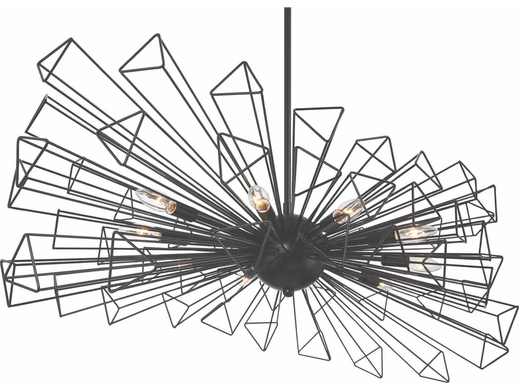 Eurofase Dendelio 10-Light Black Geometric Sputnik Island Pendant