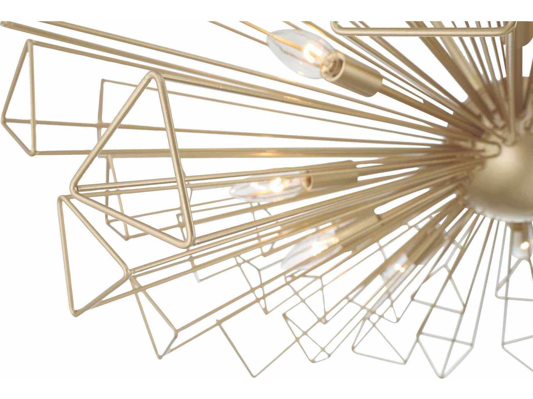 Eurofase Dendelio 10-Light Gold Geometric Sputnik Island Pendant