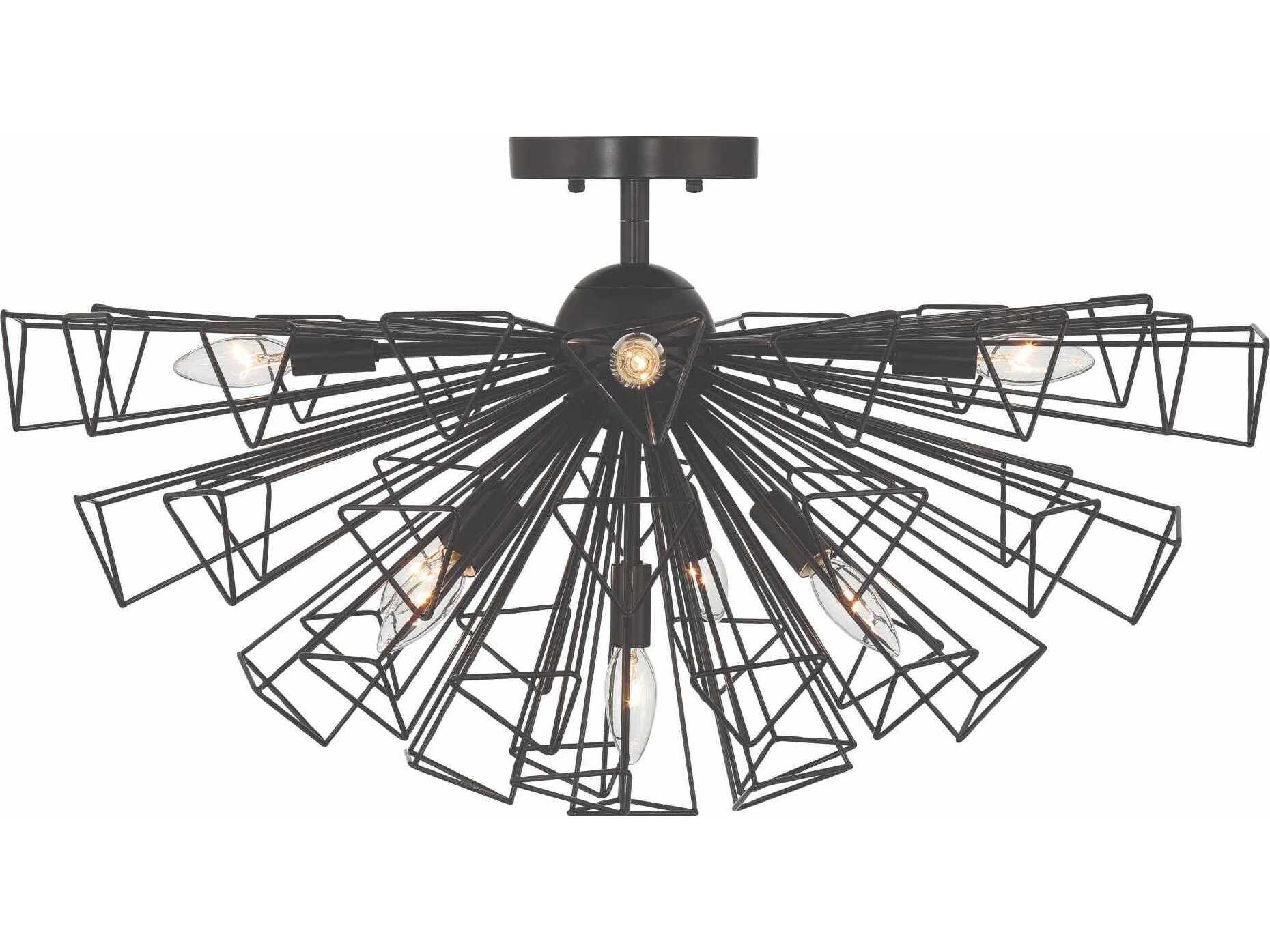 Eurofase Dendelio 9-Light Black Geometric Sputnik Pendant