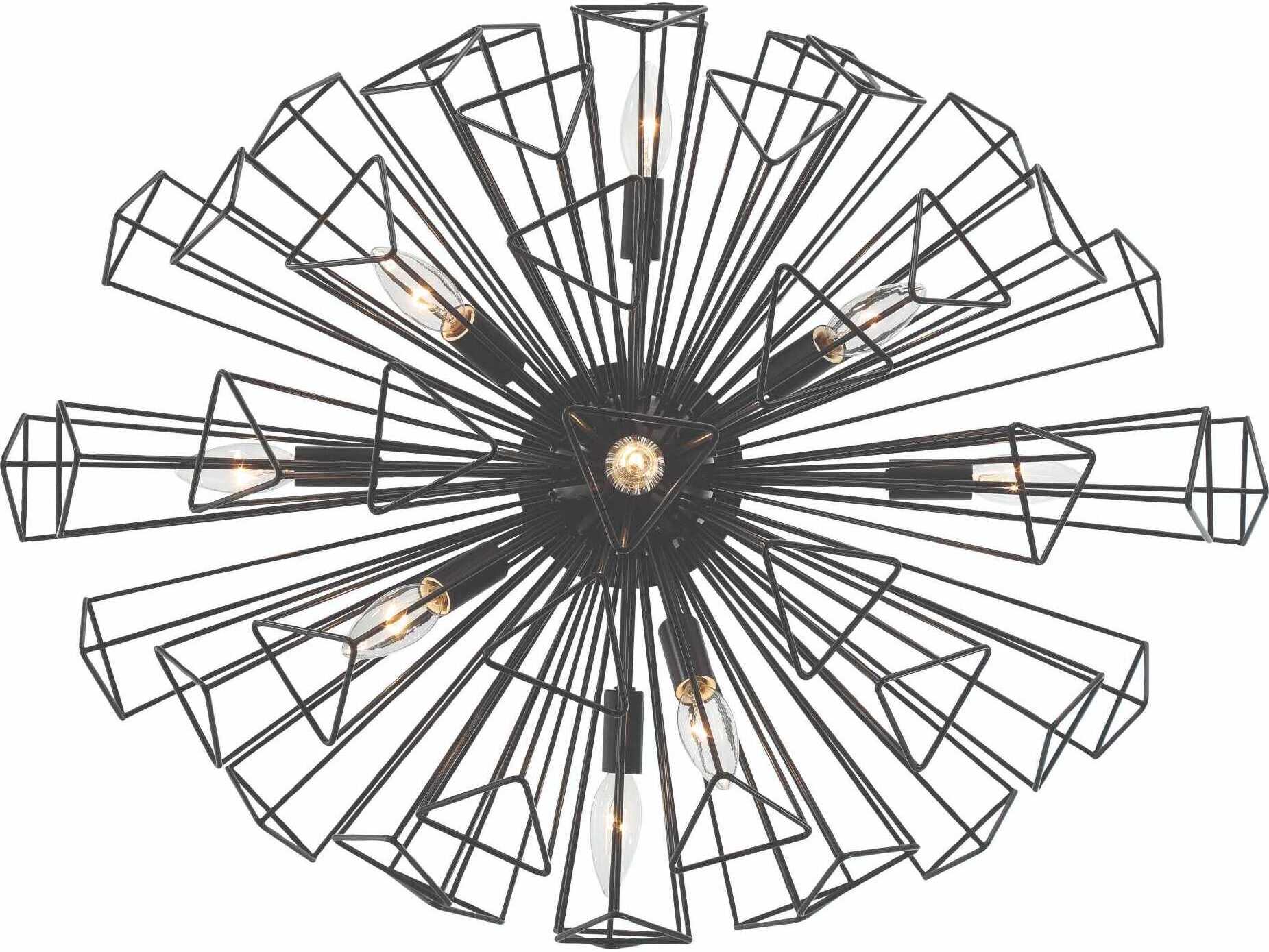 Eurofase Dendelio 9-Light Black Geometric Sputnik Pendant