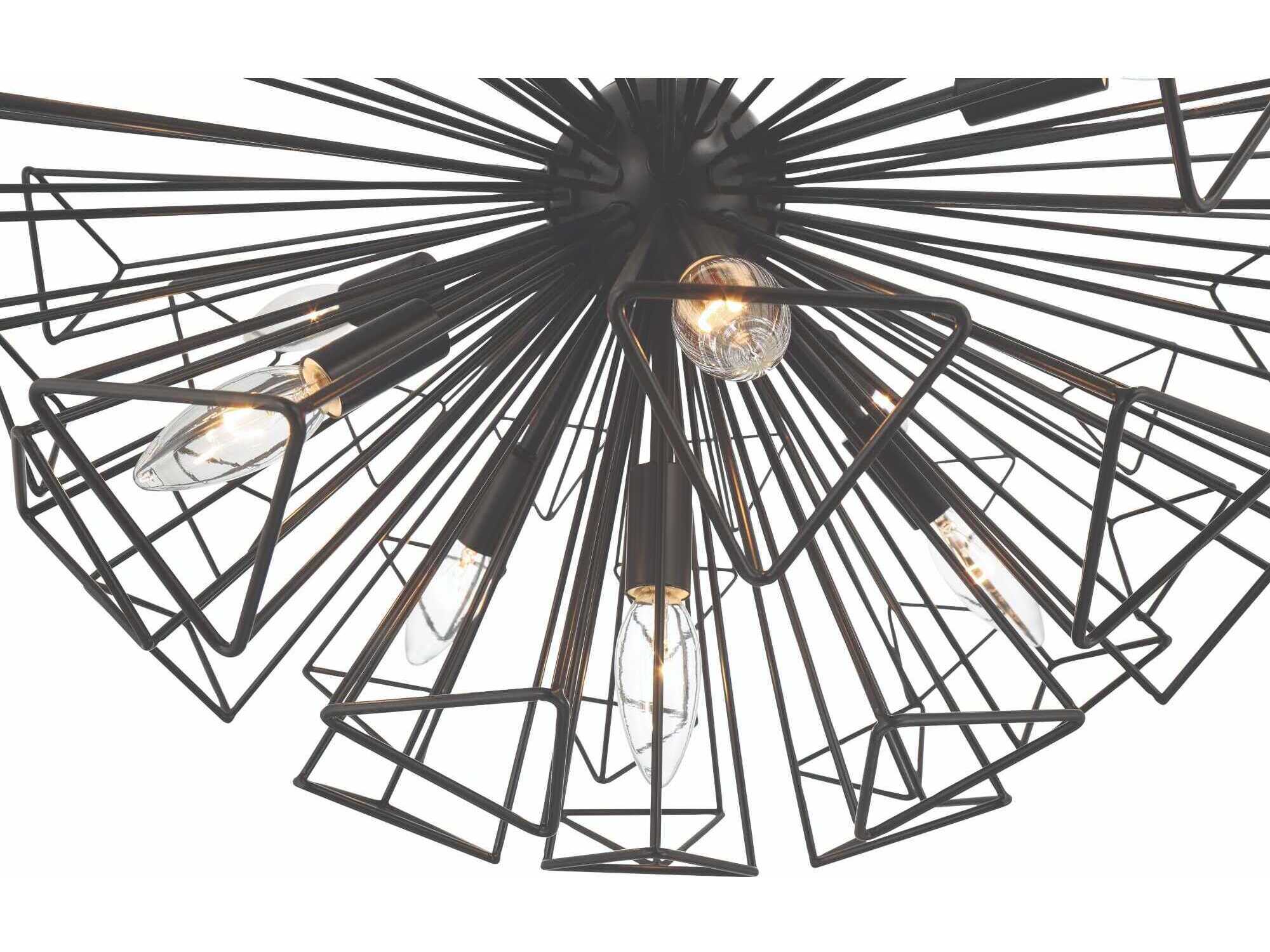 Eurofase Dendelio 9-Light Black Geometric Sputnik Pendant