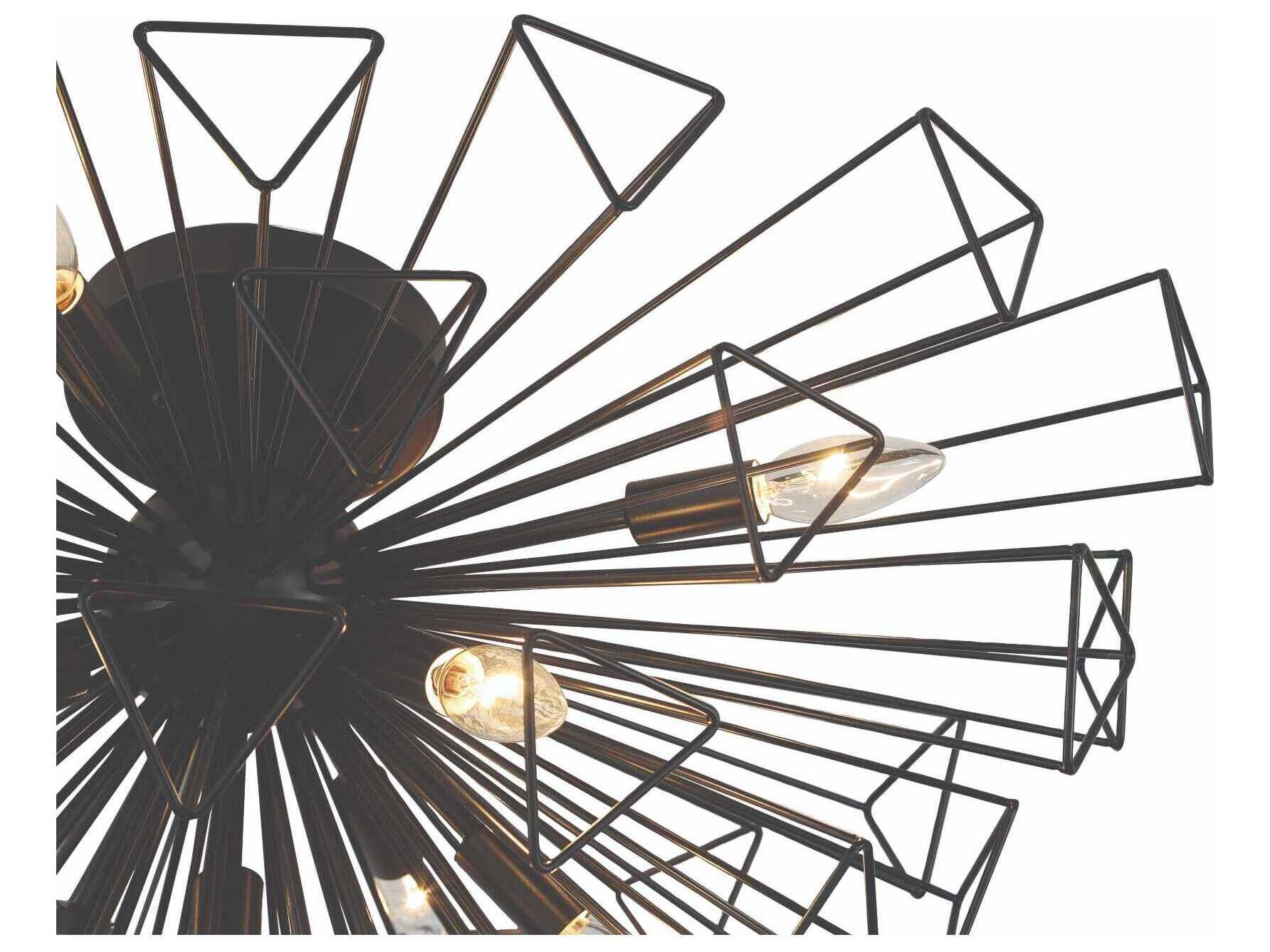 Eurofase Dendelio 9-Light Black Geometric Sputnik Pendant