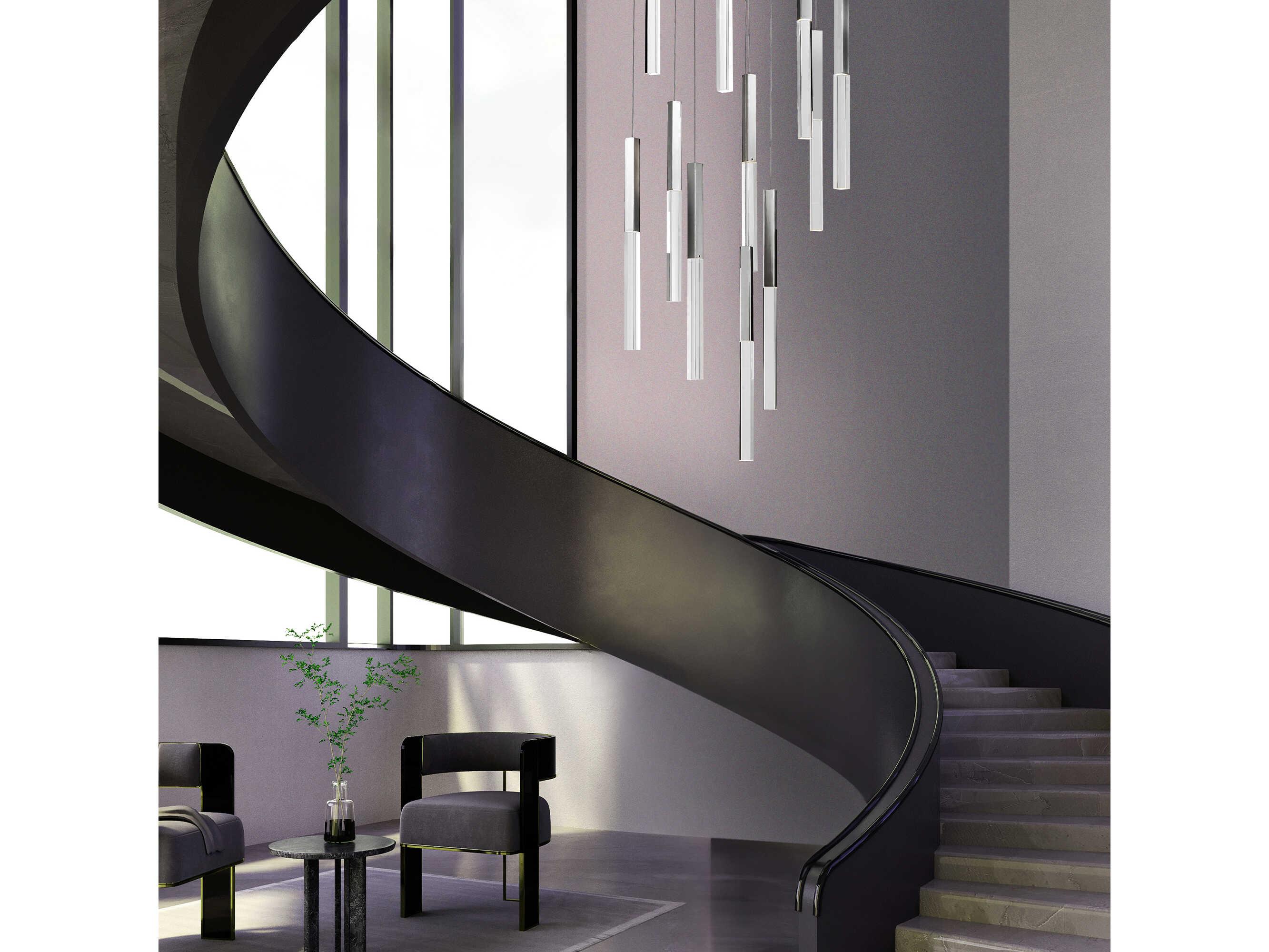 Eurofase Benicio 18-Light Gold Black Geometric Linear Island Pendant