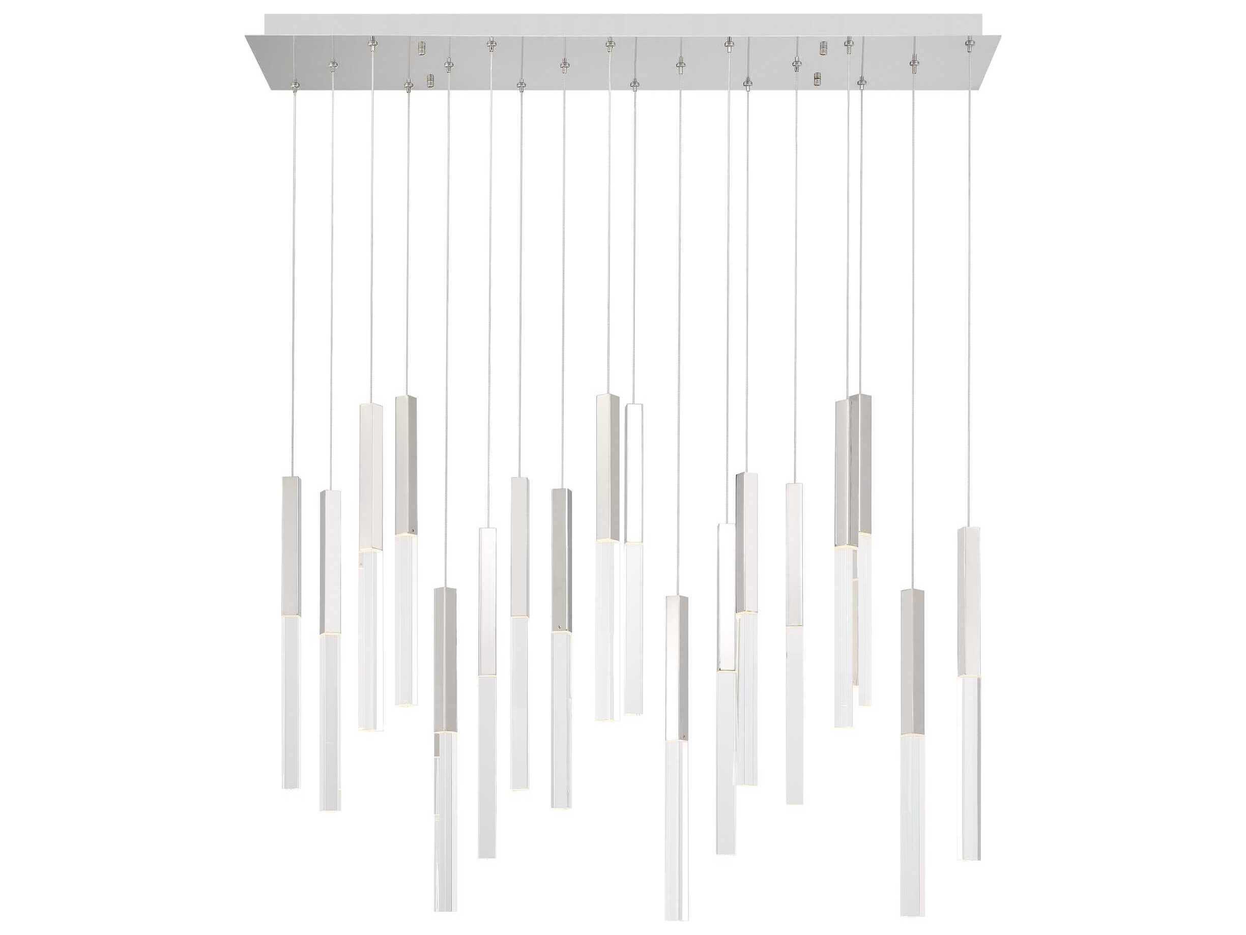 Eurofase Benicio 18-Light Nickel Geometric Linear Island Pendant