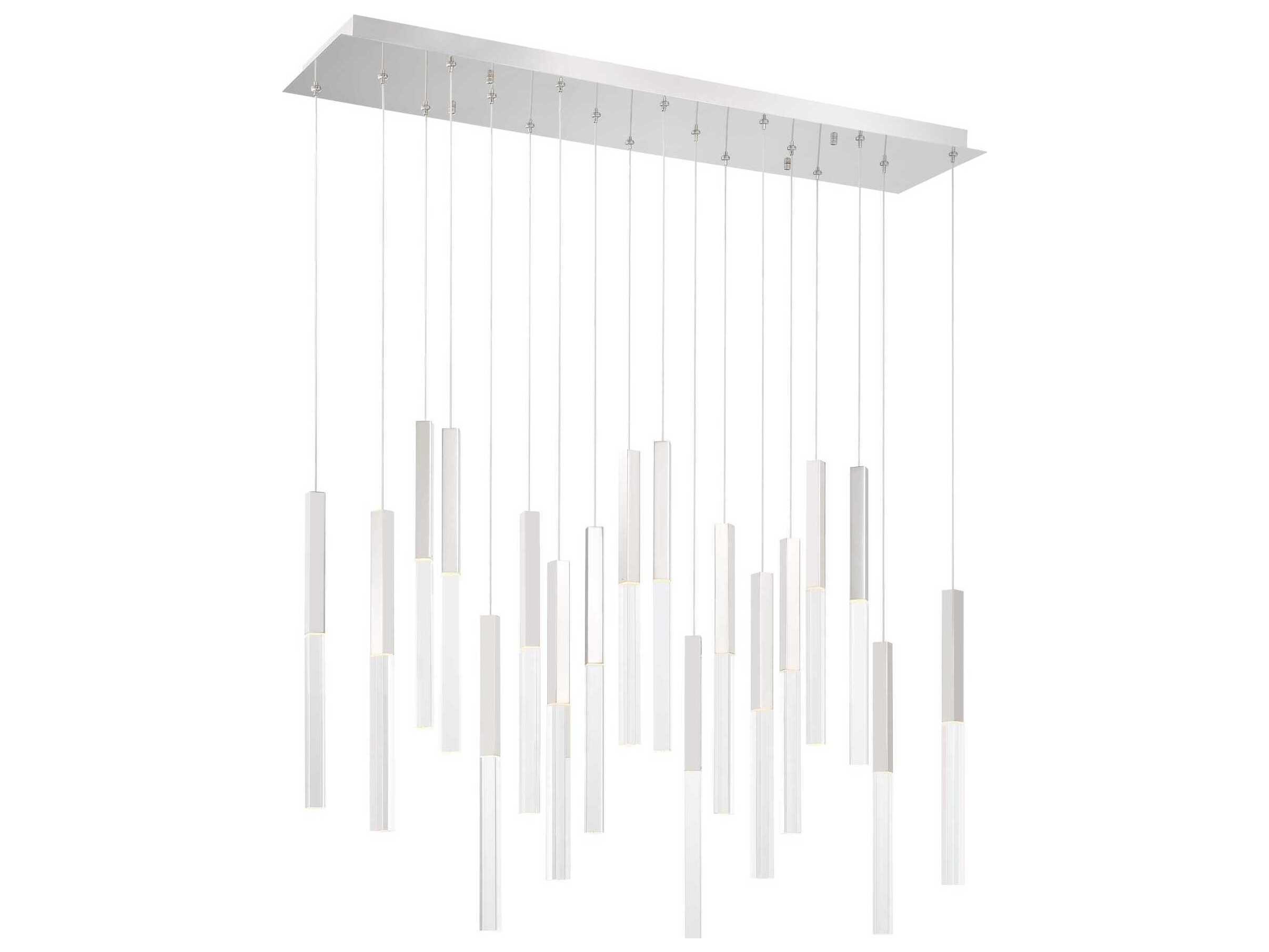 Eurofase Benicio 18-Light Nickel Geometric Linear Island Pendant