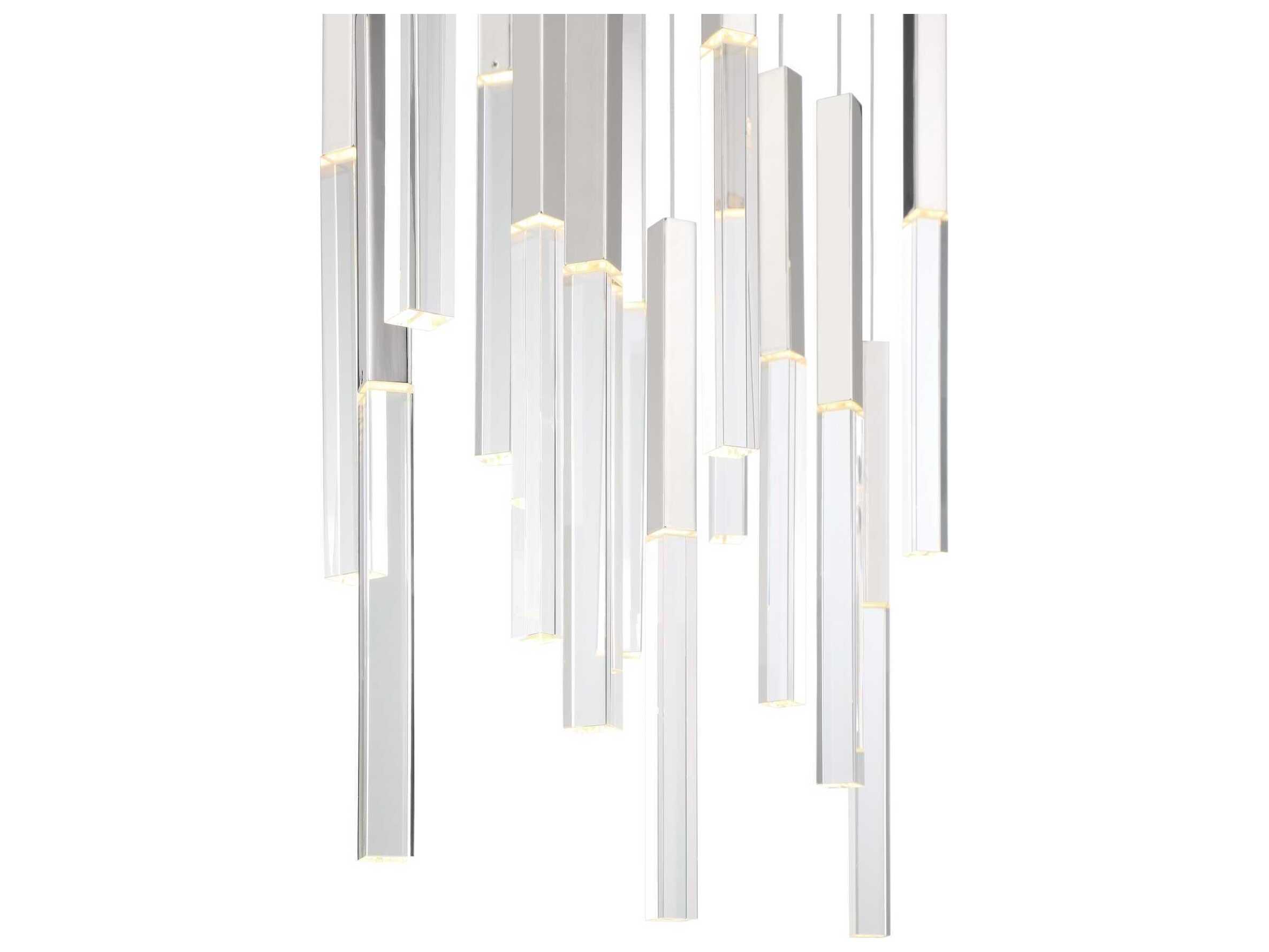 Eurofase Benicio 18-Light Nickel Geometric Linear Island Pendant