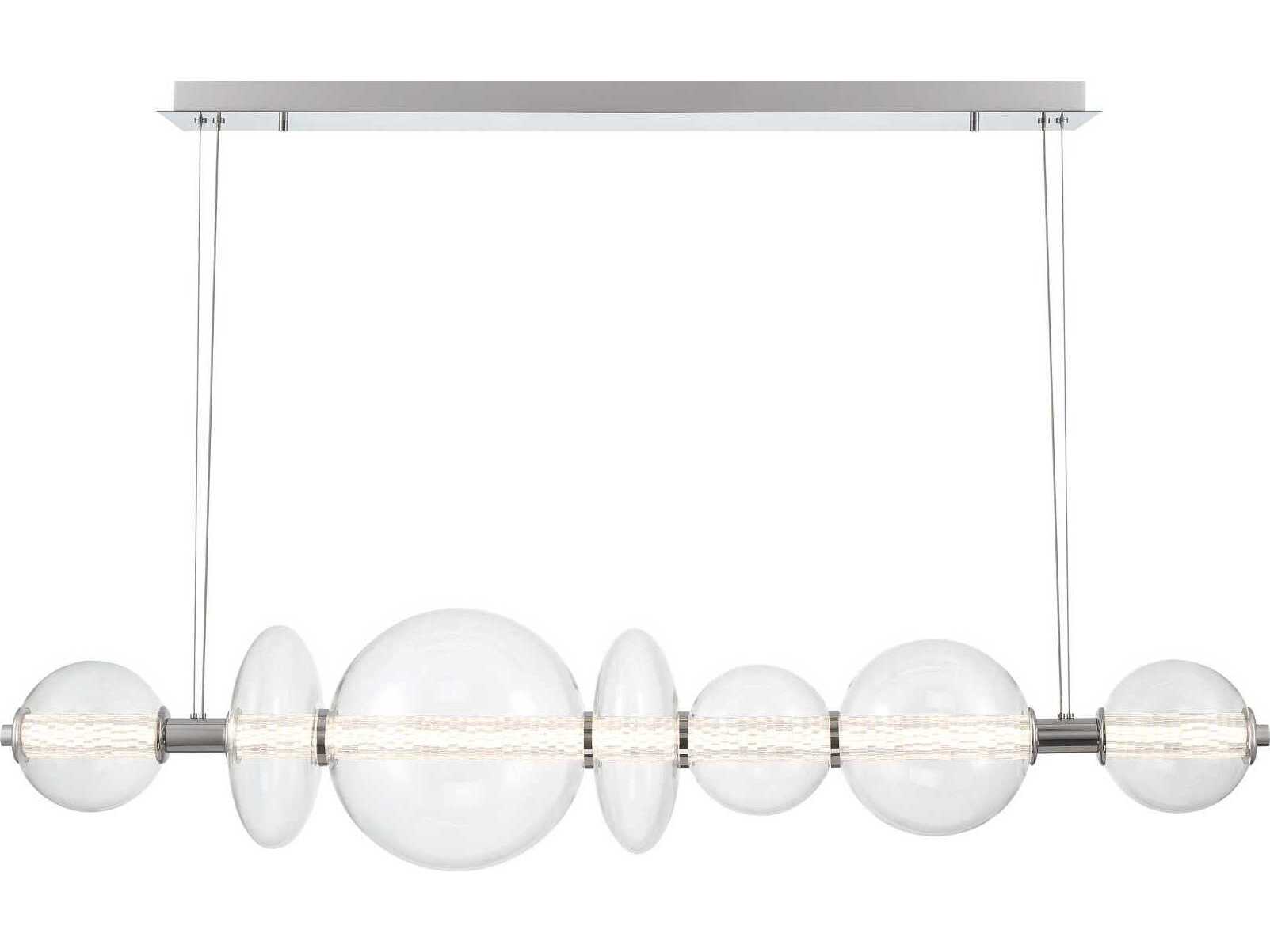 Eurofase Atomo 1-Light Chrome Globe Geometric Island Pendant