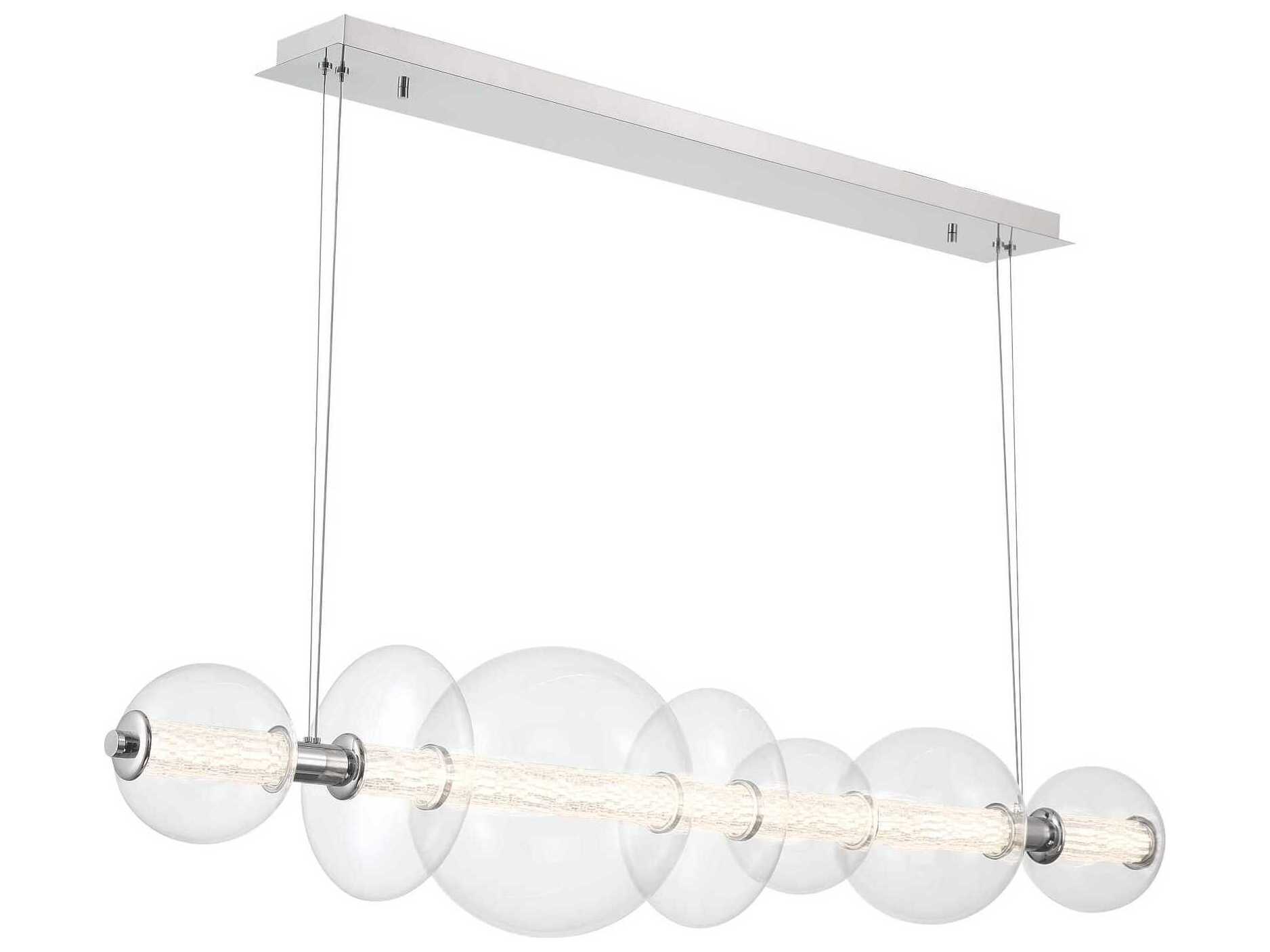 Eurofase Atomo 1-Light Chrome Globe Geometric Island Pendant