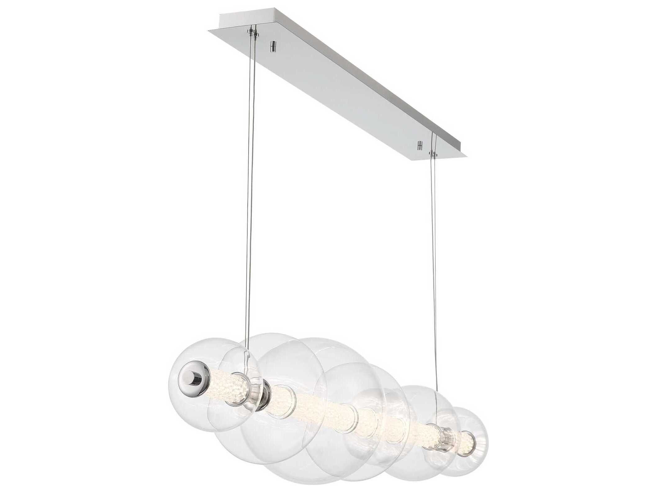 Eurofase Atomo 1-Light Chrome Globe Geometric Island Pendant