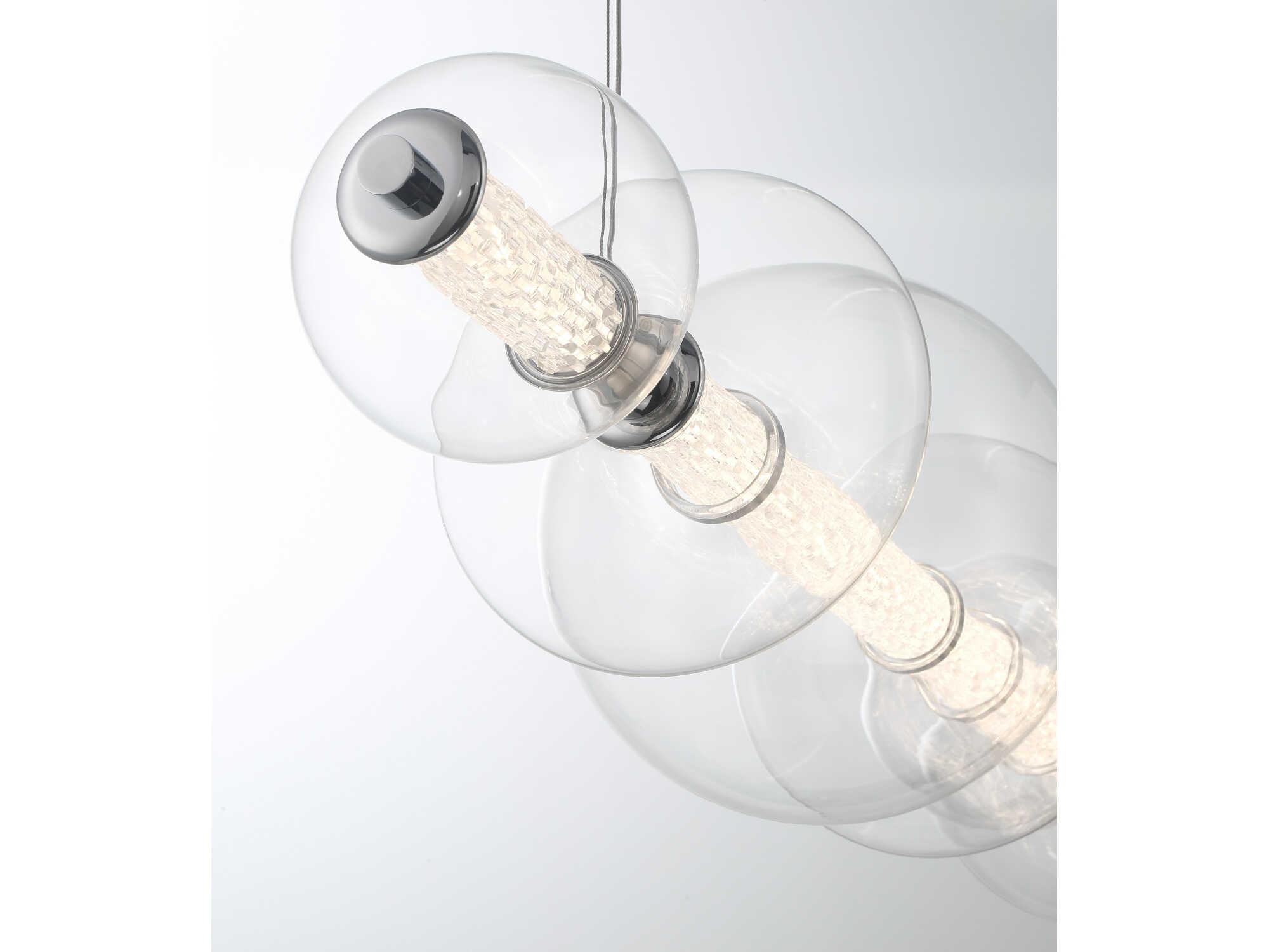 Eurofase Atomo 1-Light Chrome Globe Geometric Island Pendant