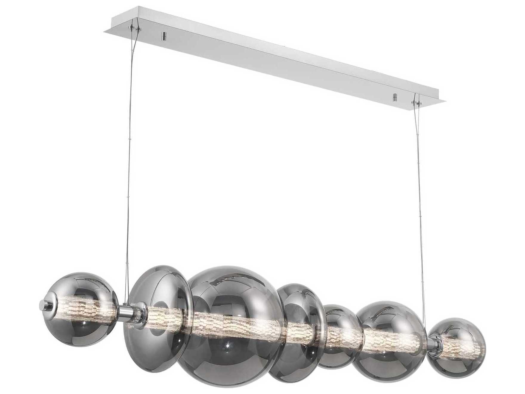 Eurofase Atomo 1-Light Chrome Globe Geometric Island Pendant