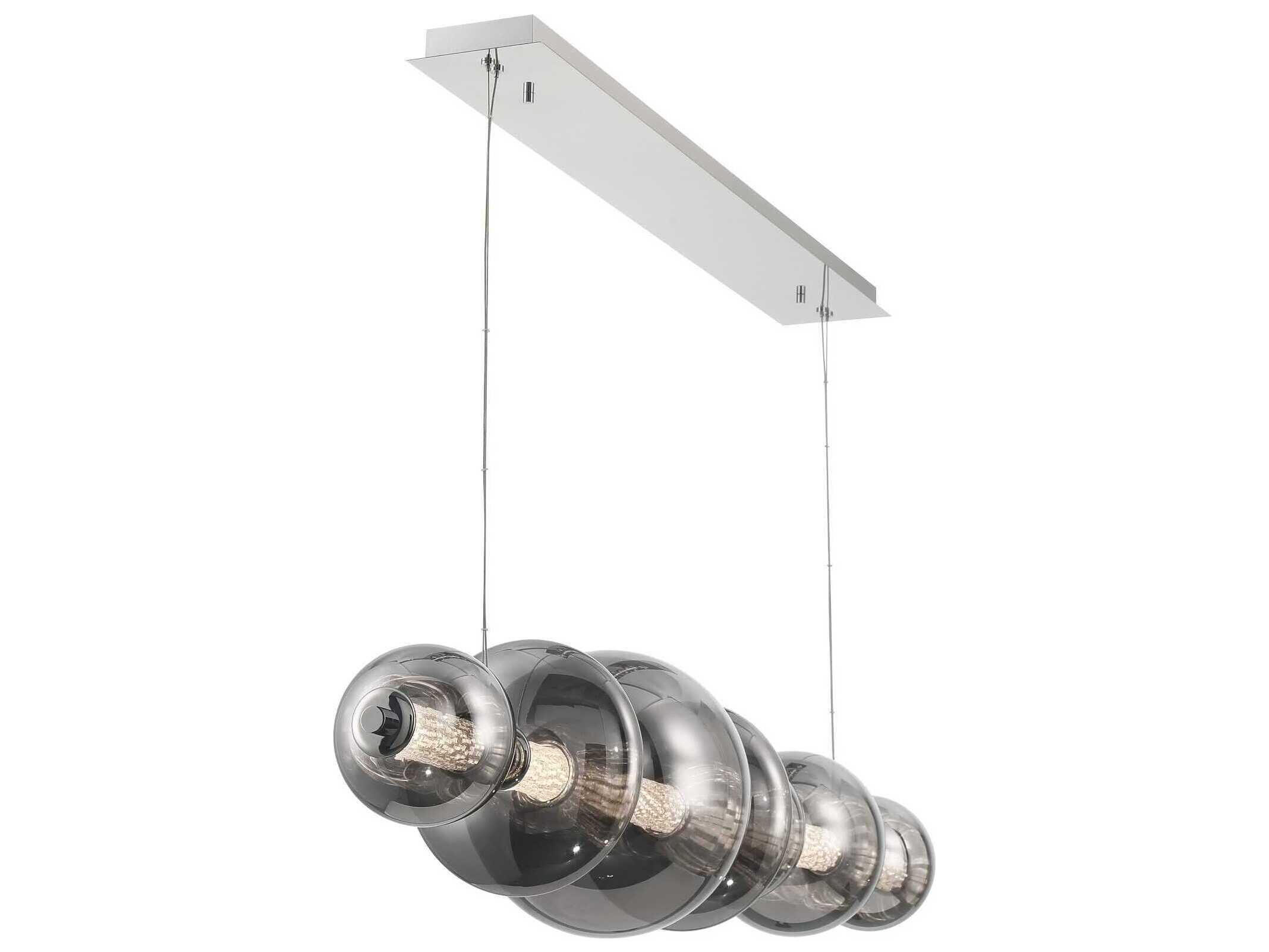 Eurofase Atomo 1-Light Chrome Globe Geometric Island Pendant