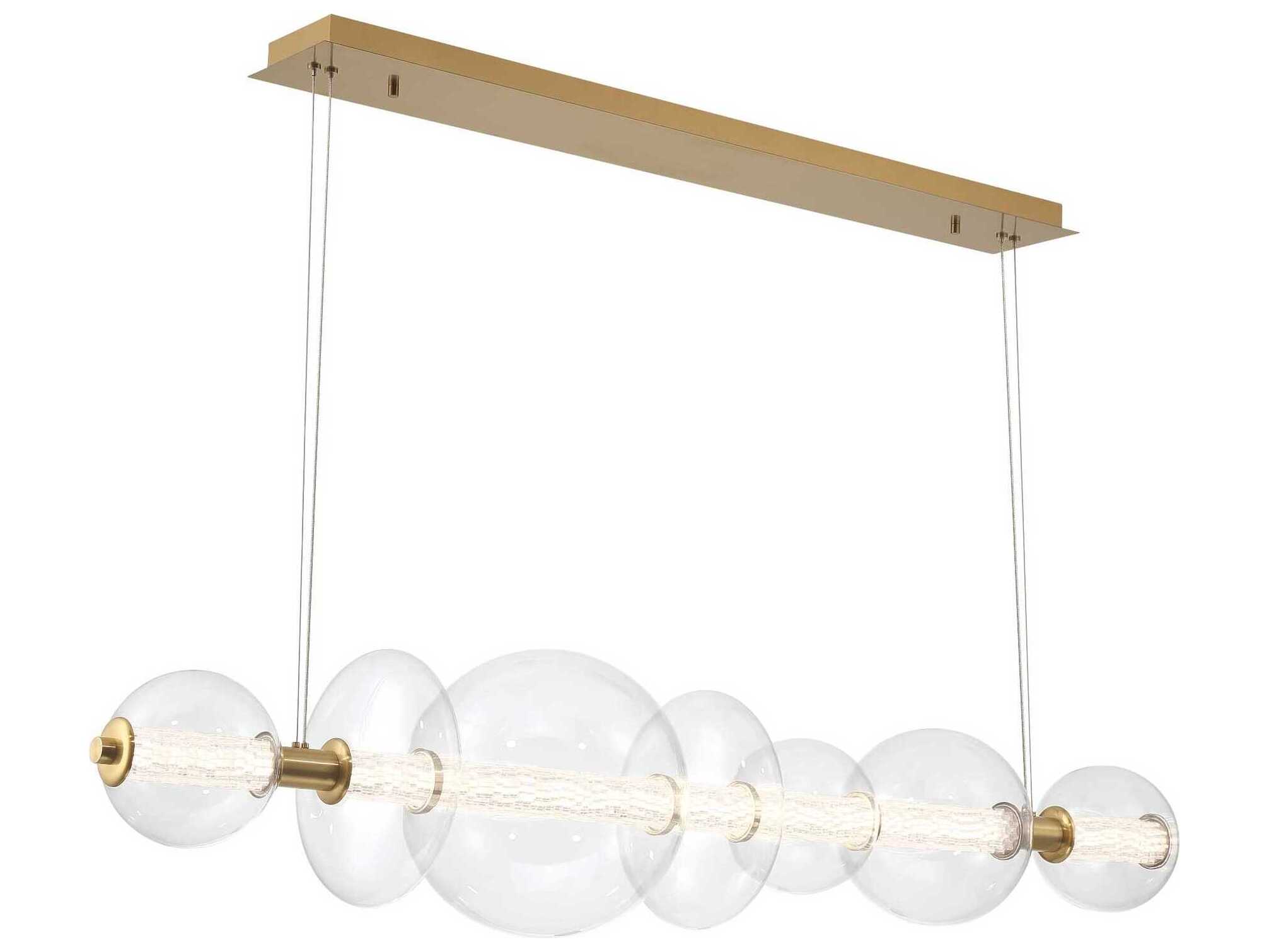 Eurofase Atomo 1-Light Gold Globe Geometric Island Pendant