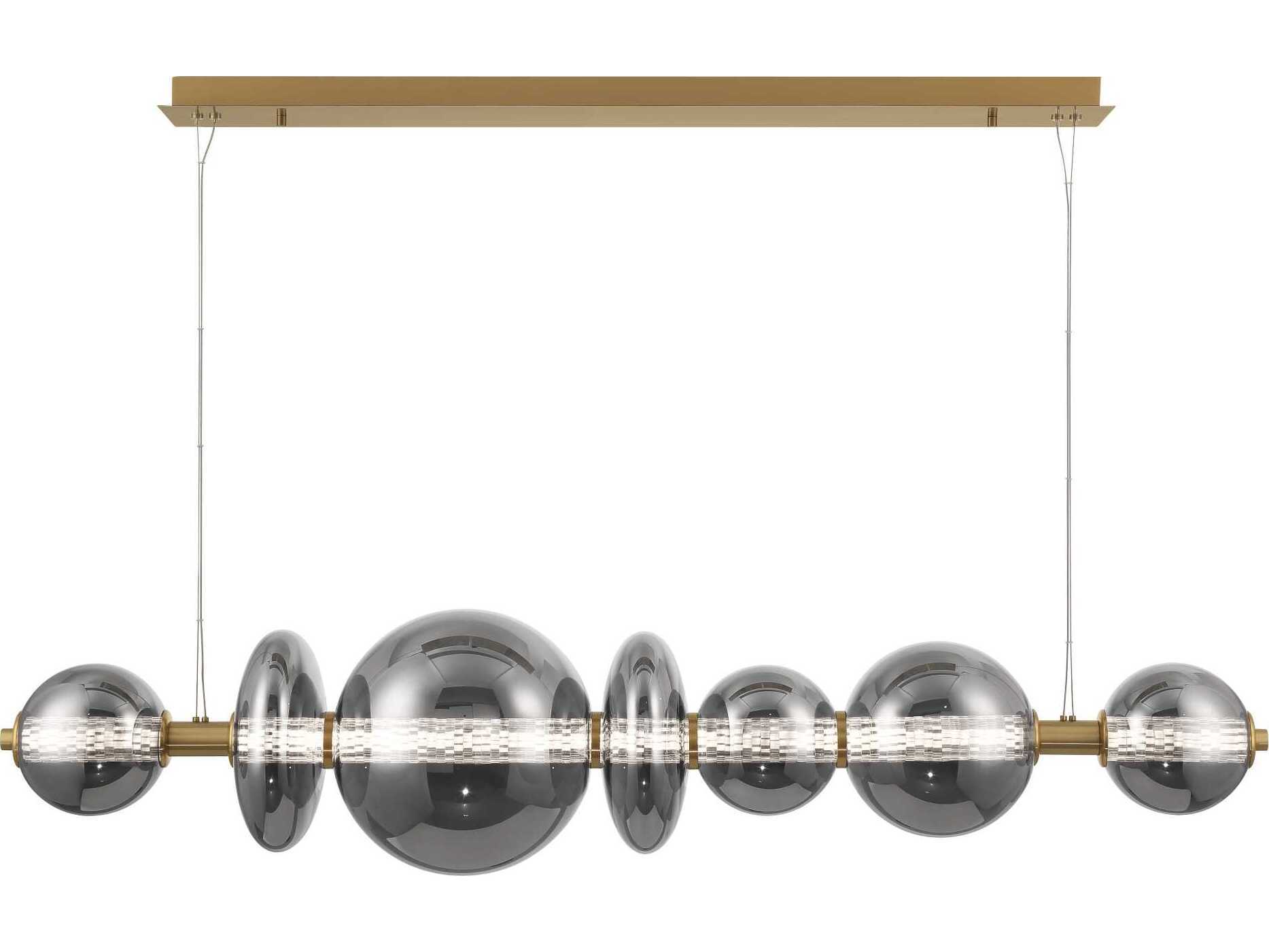 Eurofase Atomo 1-Light Gold Globe Geometric Island Pendant