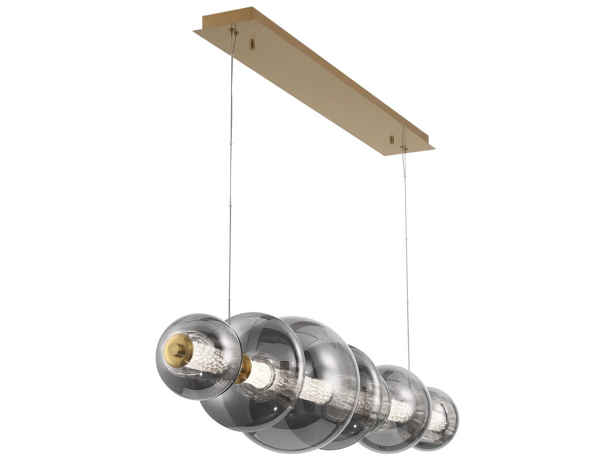 Eurofase Atomo 1-Light Gold Globe Geometric Island Pendant