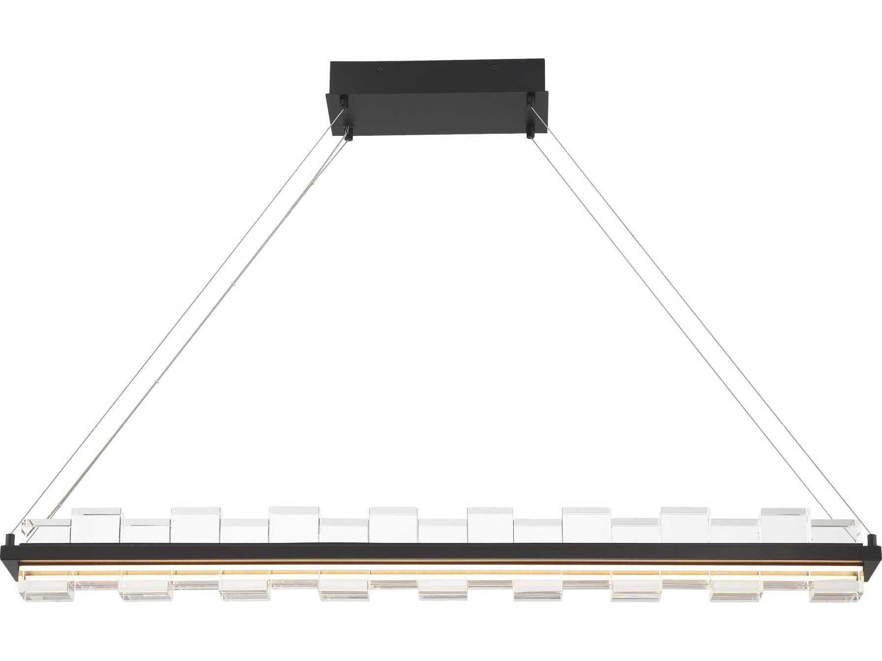 Eurofase Bruco 2-Light Black Linear Island Pendant