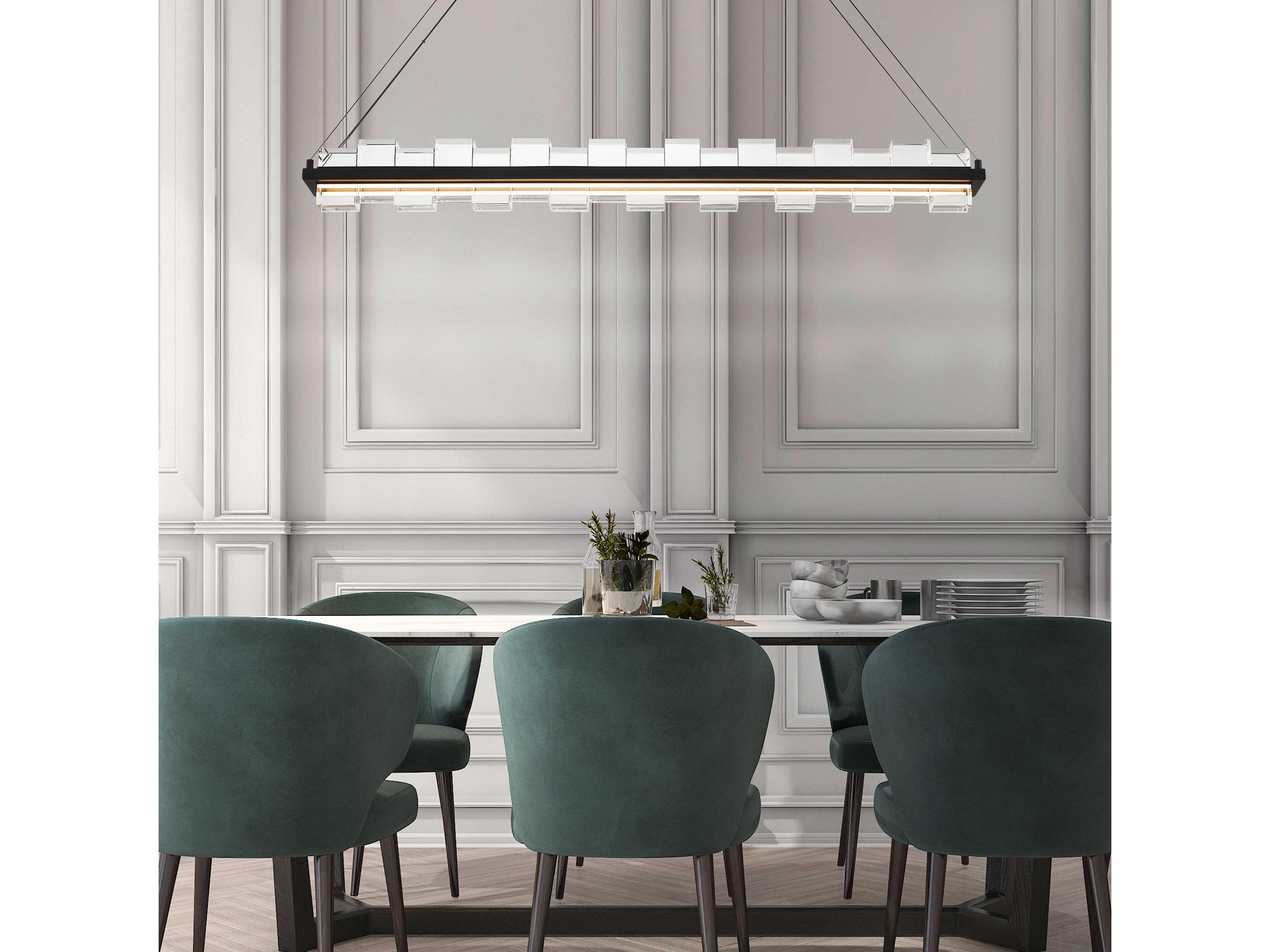 Eurofase Bruco 2-Light Black Linear Island Pendant