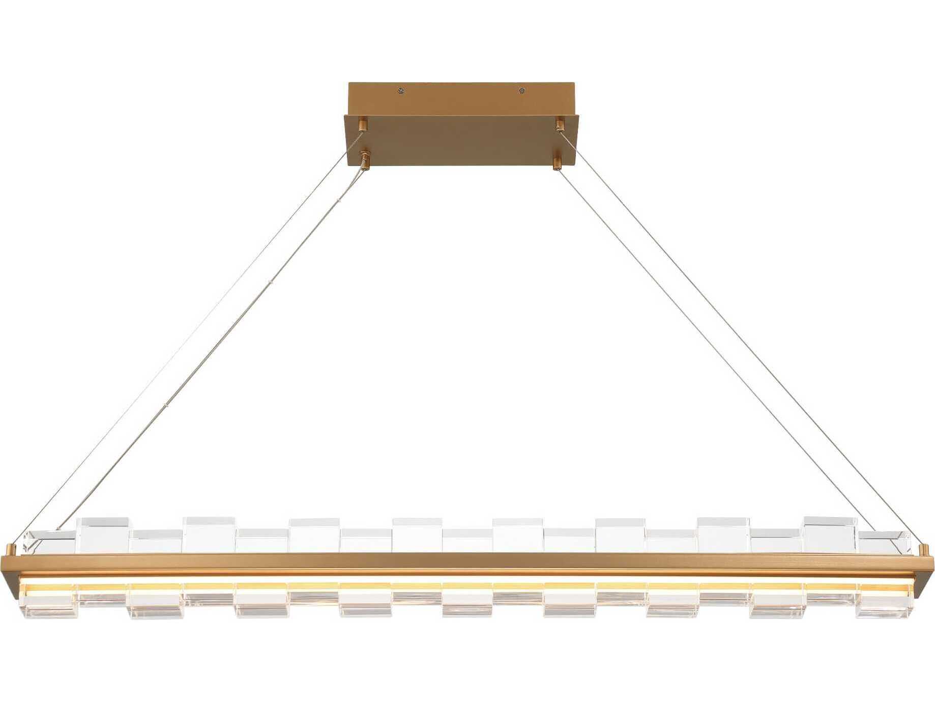 Eurofase Bruco 2-Light Gold Linear Island Pendant