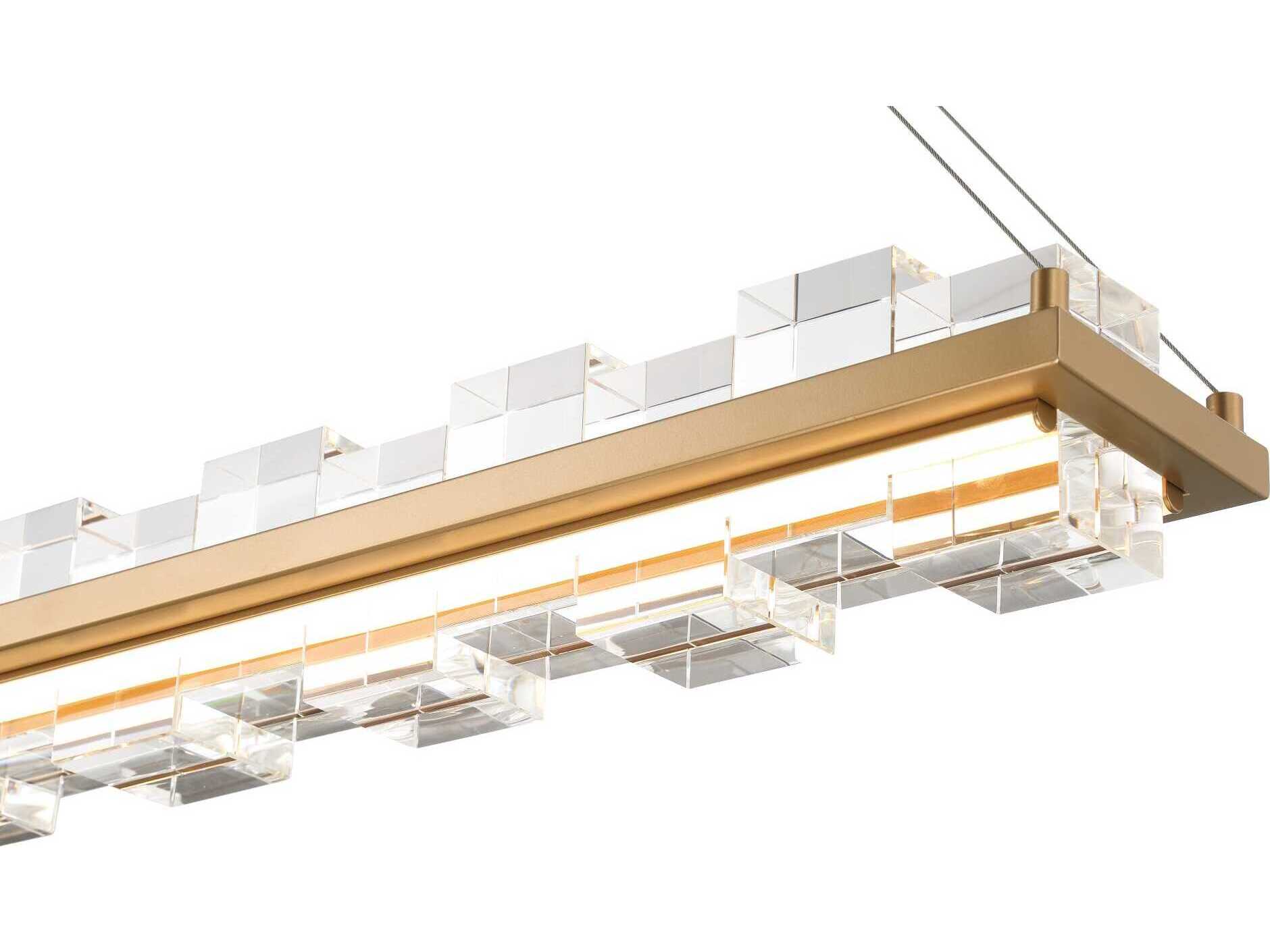Eurofase Bruco 2-Light Gold Linear Island Pendant