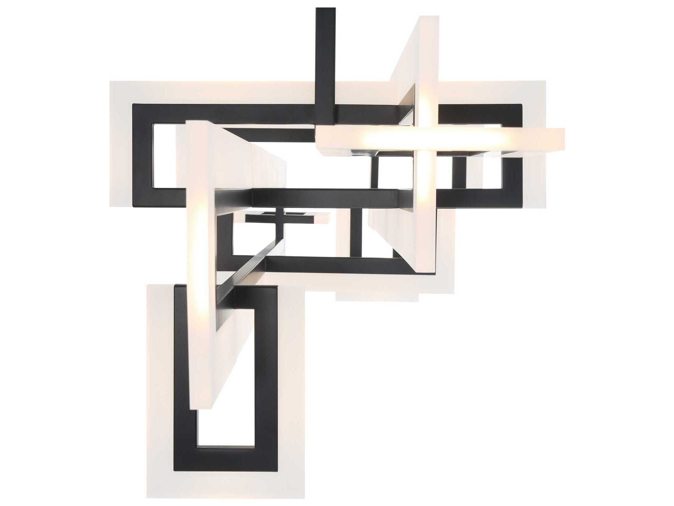 Eurofase Inizio 1-Light Black Geometric Linear Island Pendant