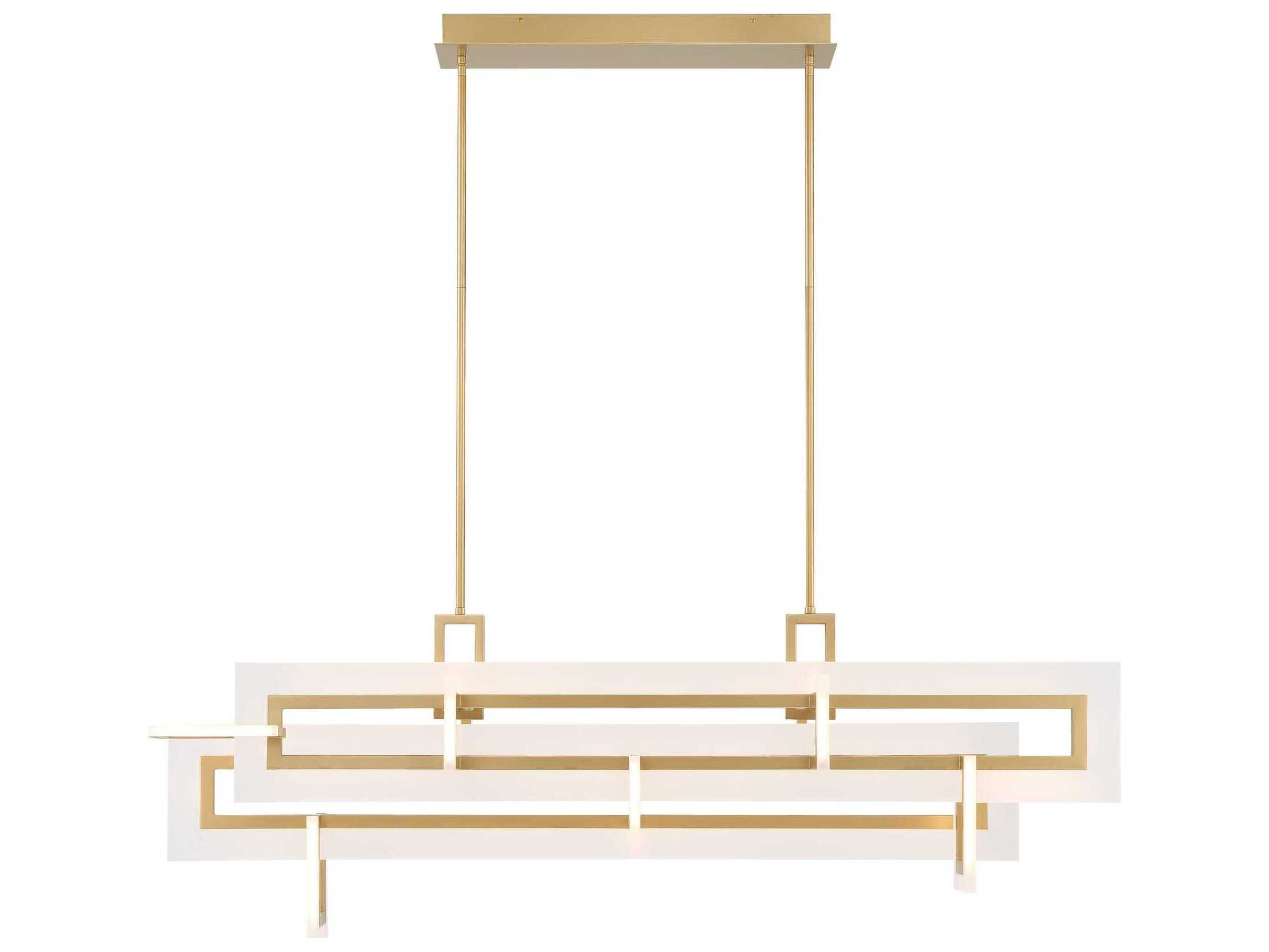 Eurofase Inizio 1-Light Gold Geometric Linear Island Pendant