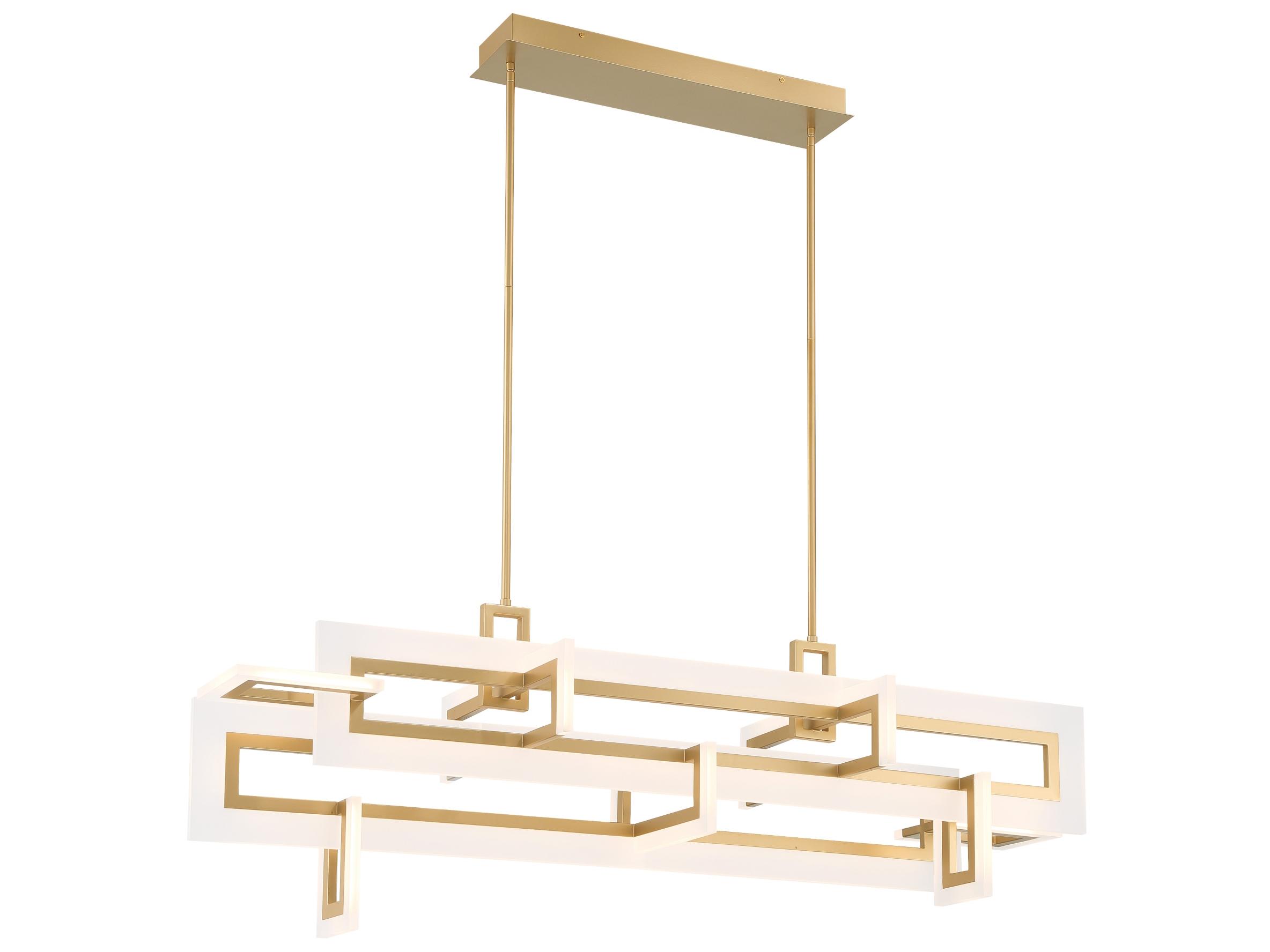 Eurofase Inizio 1-Light Gold Geometric Linear Island Pendant