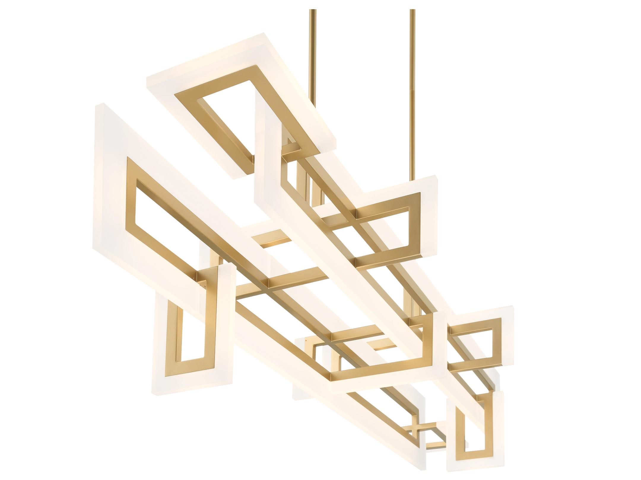 Eurofase Inizio 1-Light Gold Geometric Linear Island Pendant