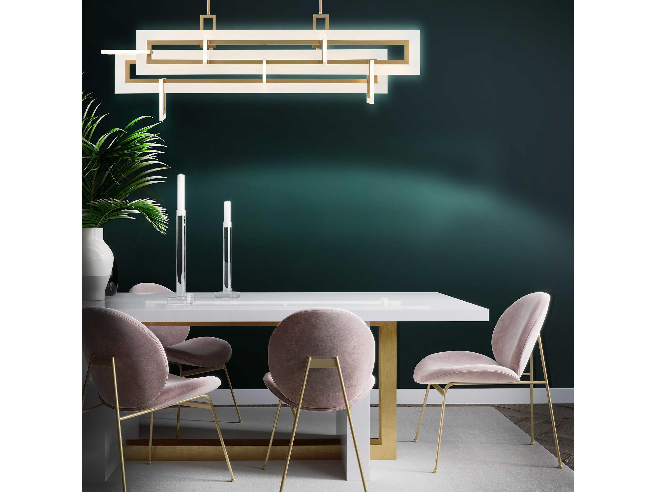 Eurofase Inizio 1-Light Gold Geometric Linear Island Pendant