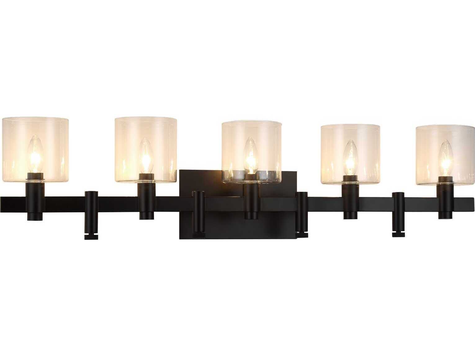 Eurofase Decato 5-Light Black Vanity Light