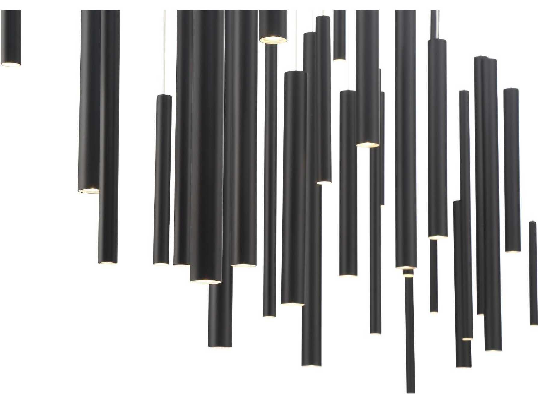 Eurofase Santana 30-Light Black Geometric Linear Island Pendant